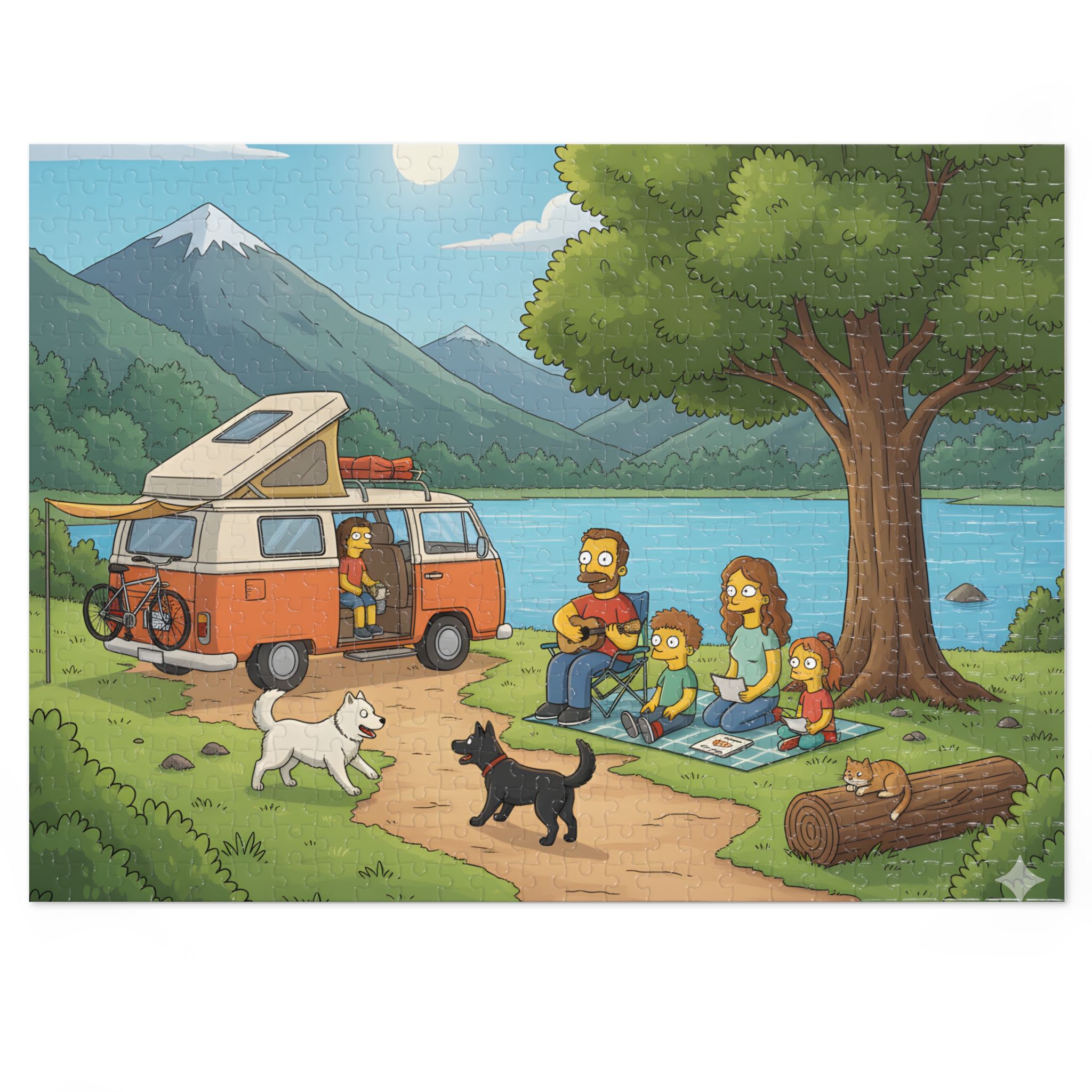 Jigsaw Puzzle with Tin — Scenic Campervan Lake