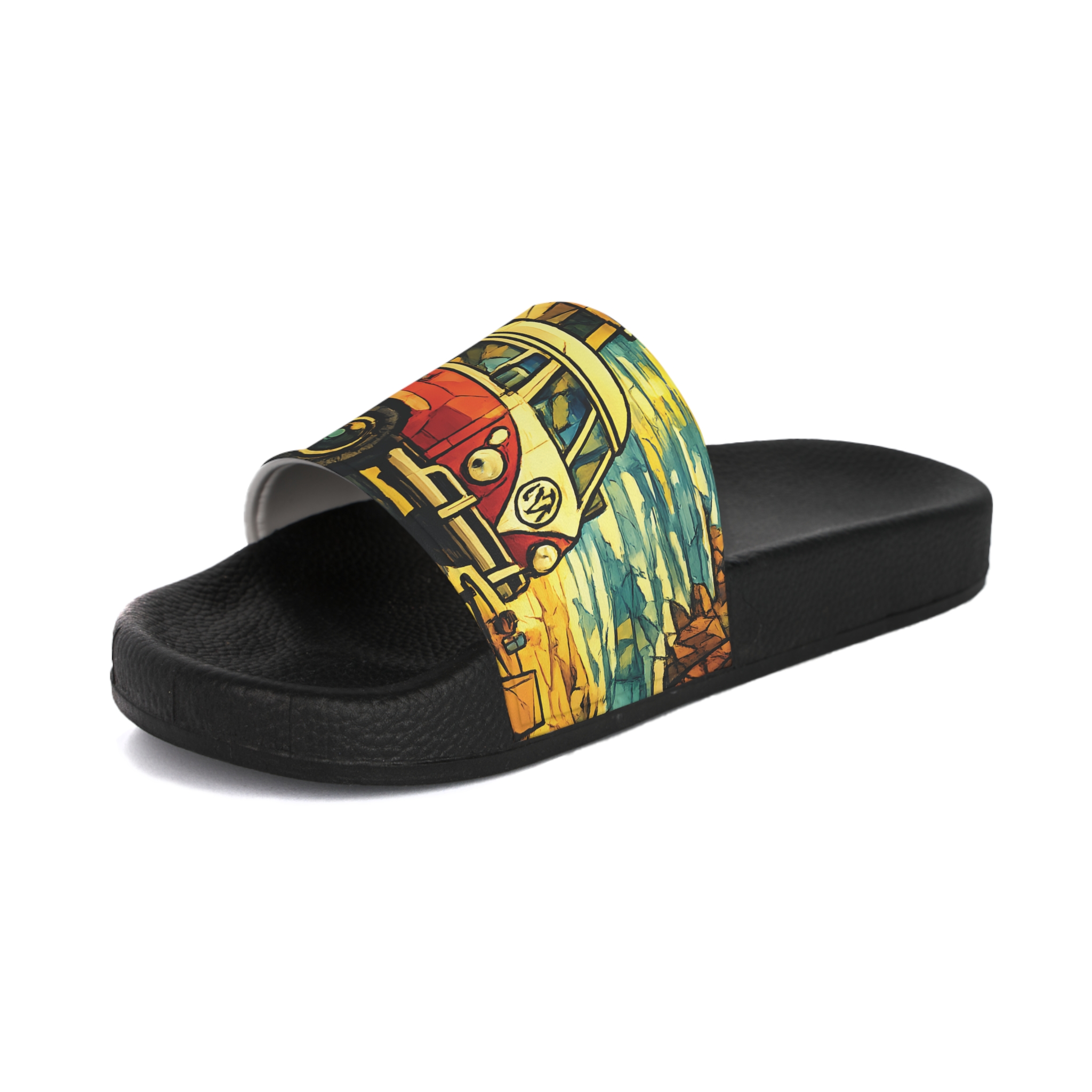 Women's Slide Sandals - Retro VW Camper Slides (Cubic-Line)