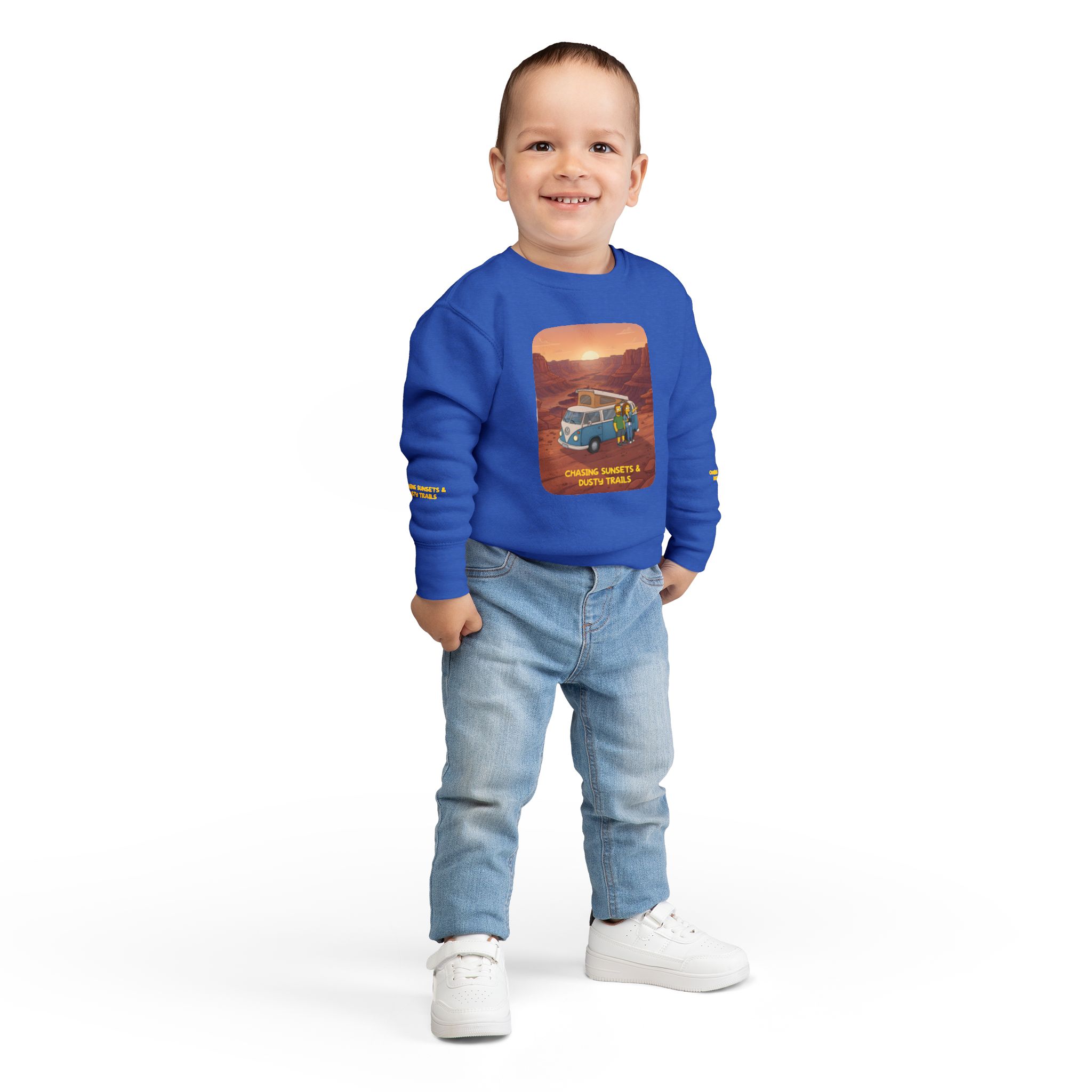 Toddler Sweatshirt - "Chasing Sunsets And Dusty Trails" (Design Sitcom-Line)