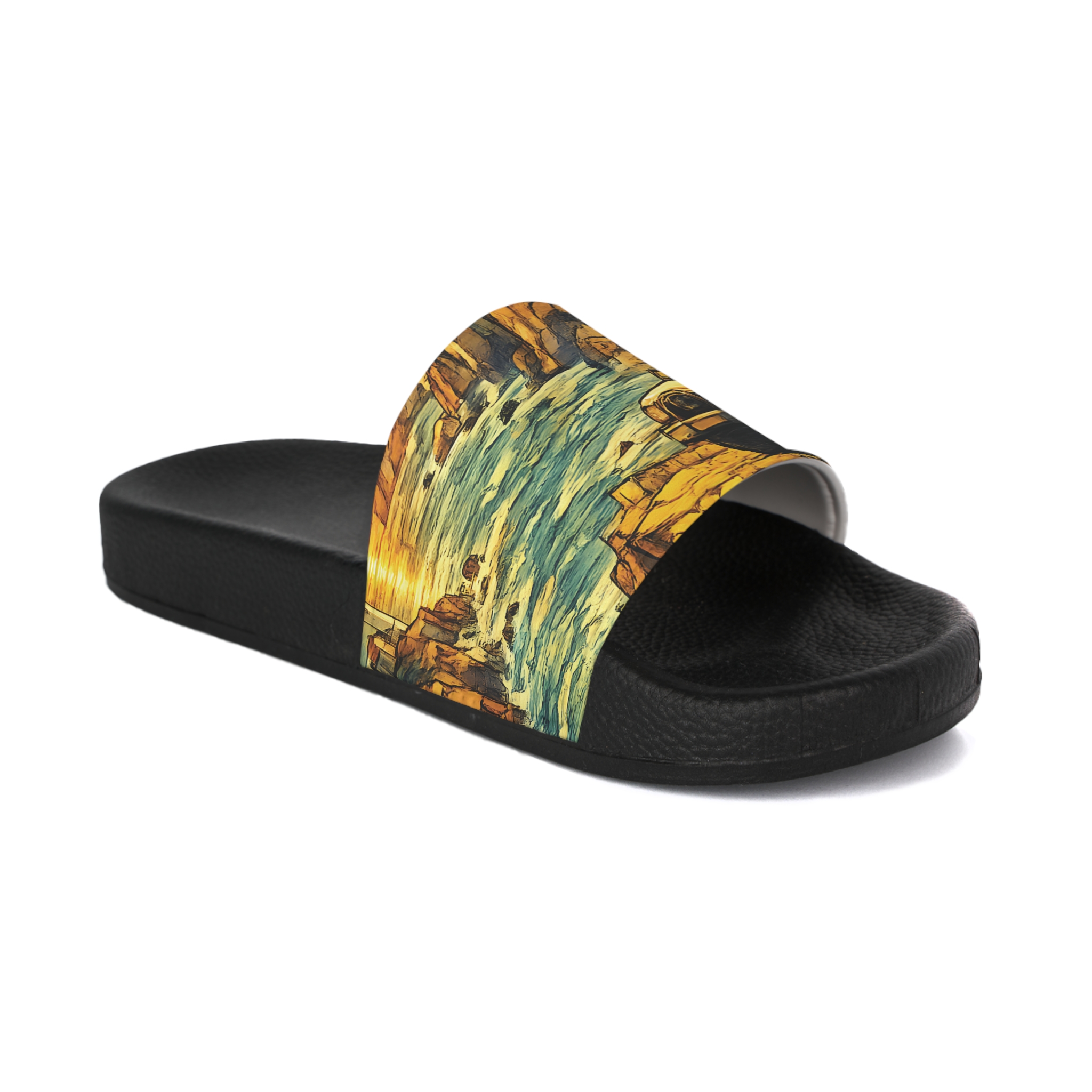 Women's Slide Sandals - Vintage Camper Slides (Cubic-Line)