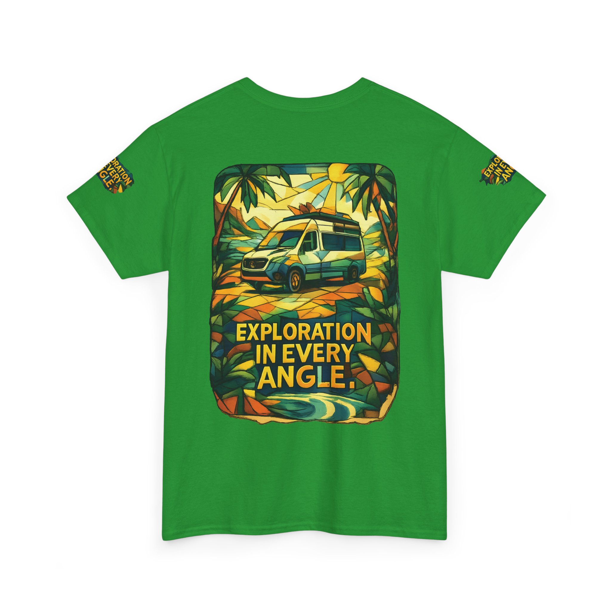 Unisex Heavy Cotton Tee — "Exploration In Every Angle" Design Cubic-Line