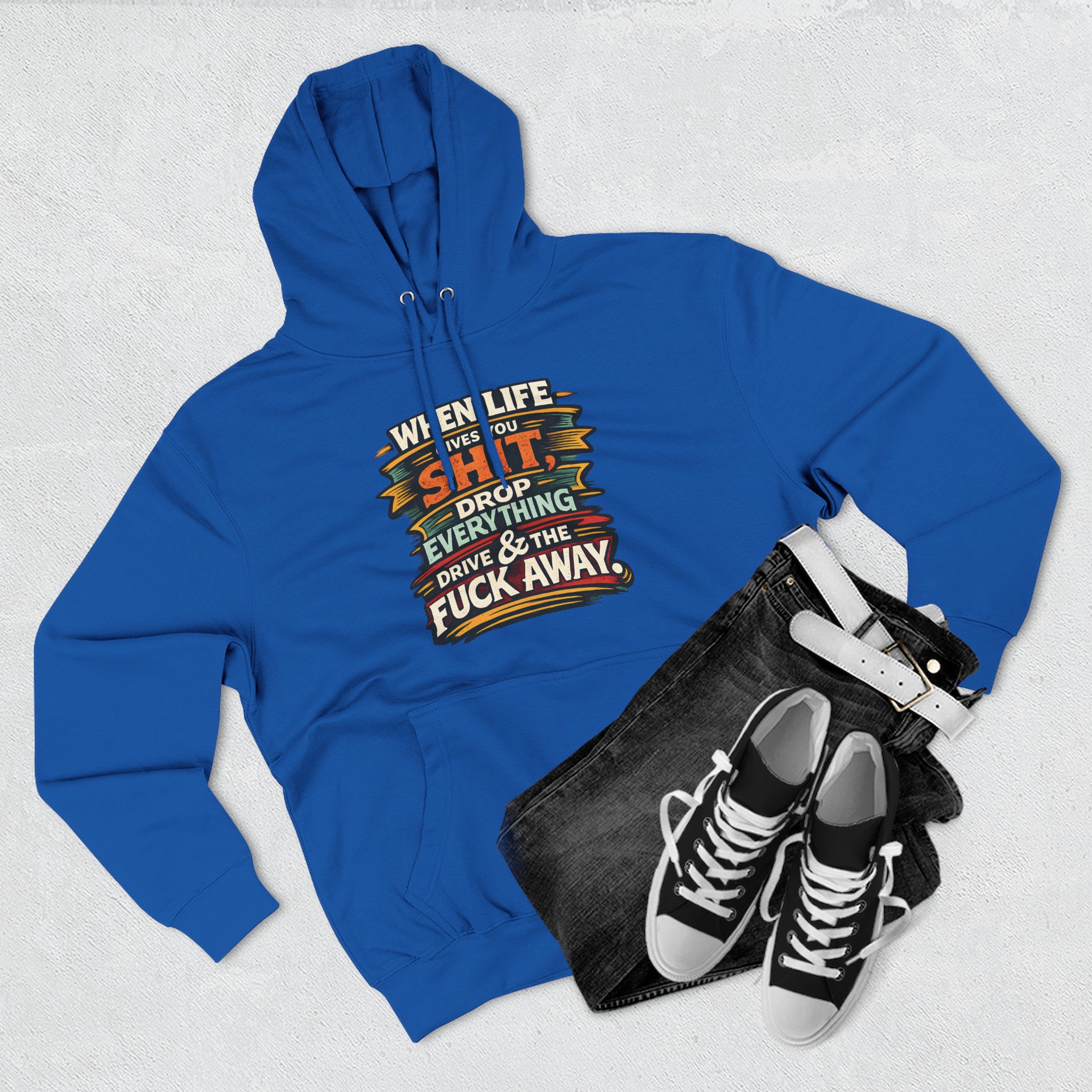 17074100722283375150_2048.jpeg Three-Panel Fleece Hoodie - "When Live Gives You Shit" Design F**K-Line