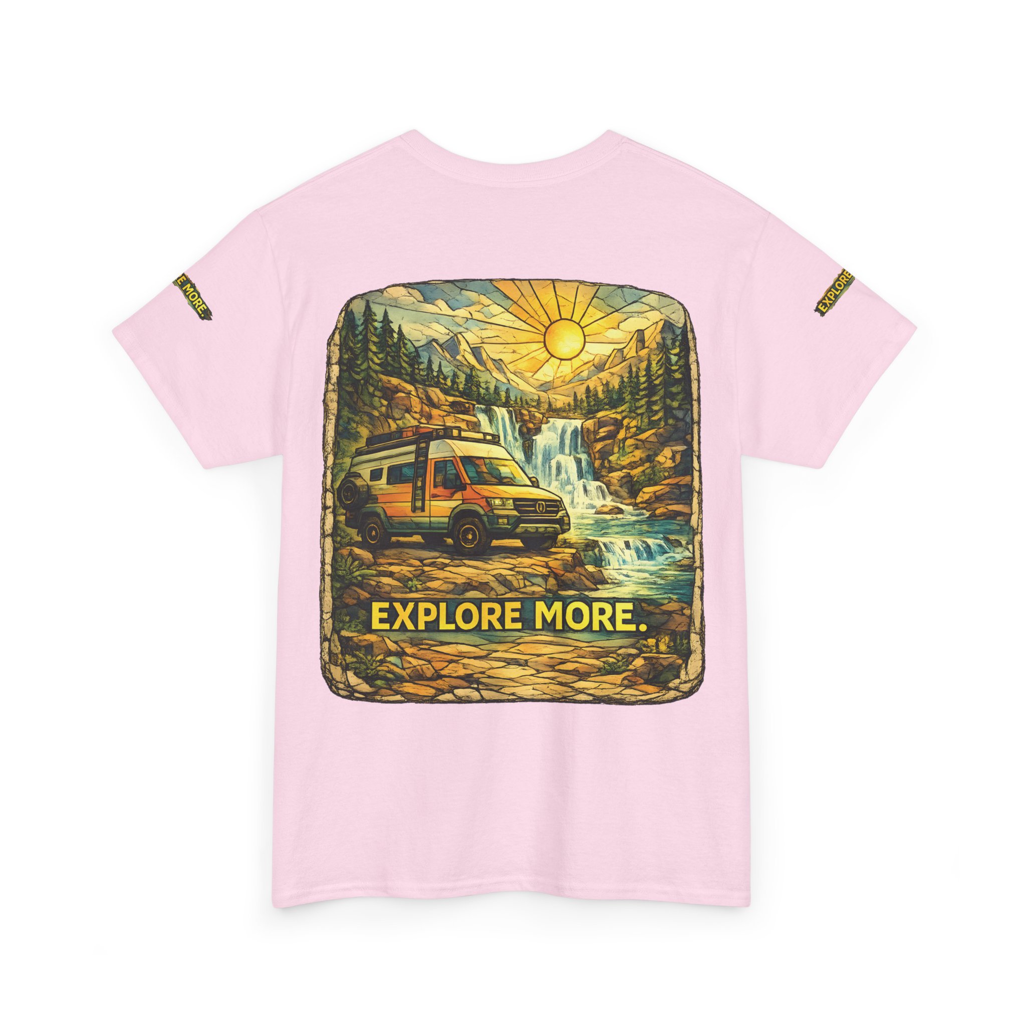 Unisex Heavy Cotton Tee — "Explore More" Design Cubic-Line