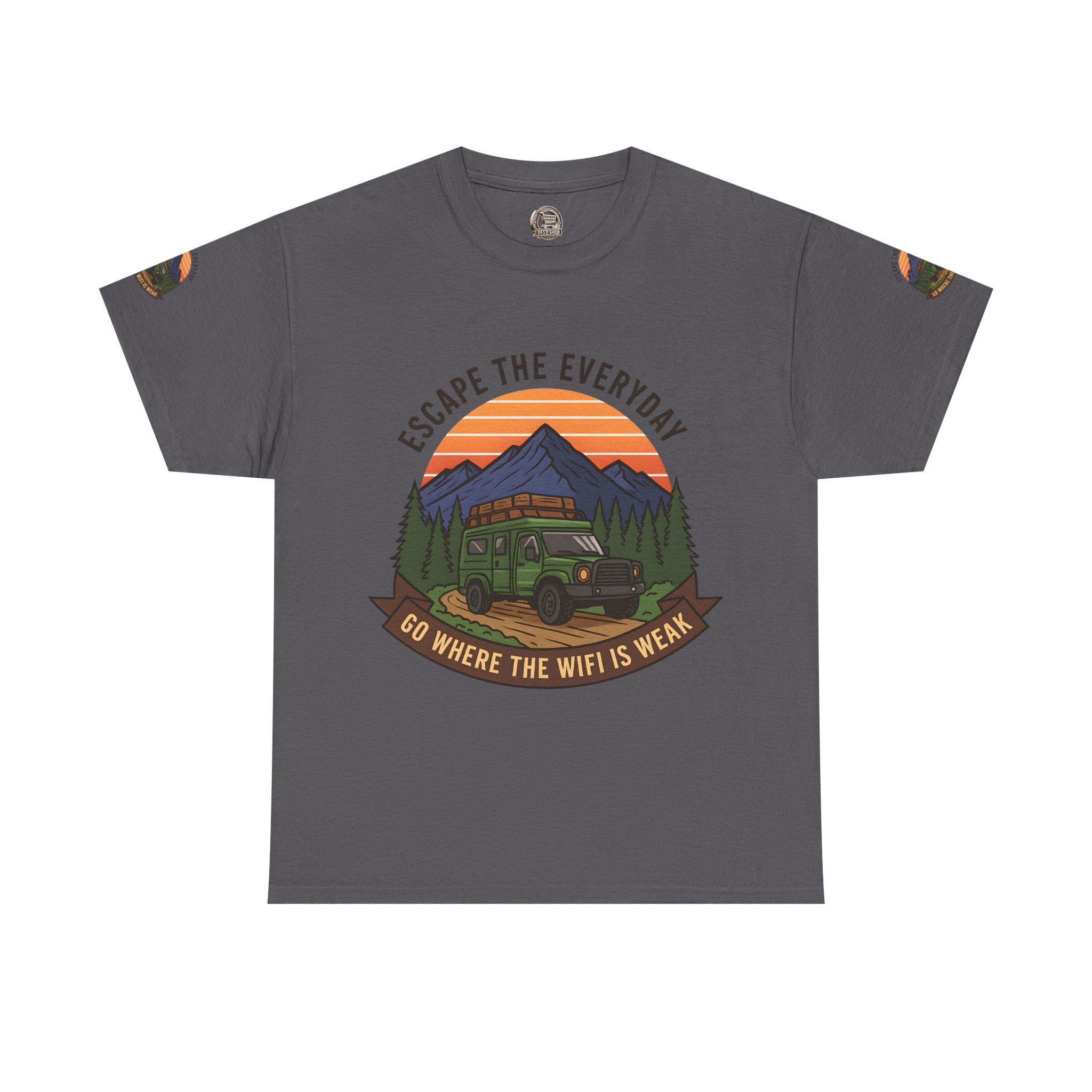17093625445019516668_2048.jpeg Unisex Heavy Cotton Tee — "Go Where the WiFi Is Weak" Adventure Shirt