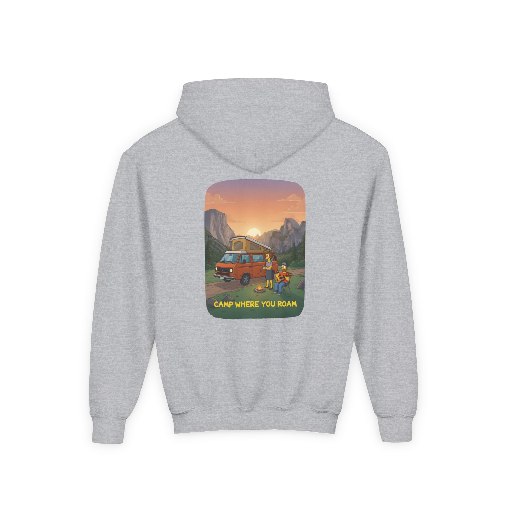 Youth Hoodie(Gildan) – "Camp Where You Roam" (Design Sitcom-Line)