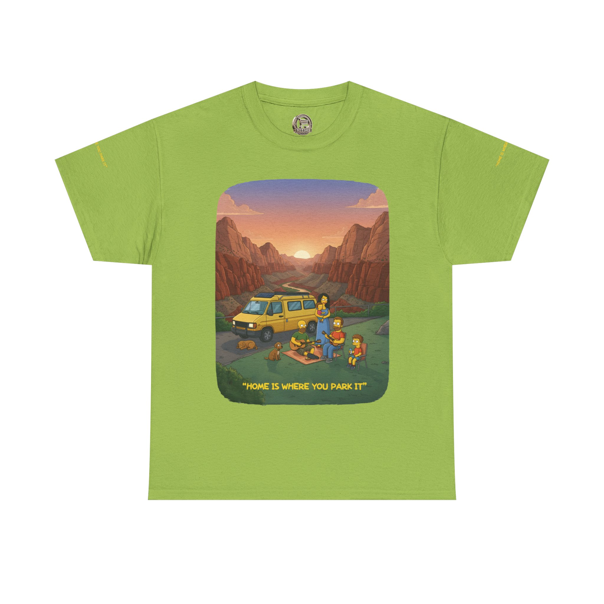 Unisex Heavy Cotton Tee — "Home Is Where You Park It" Design Sitcom-Line