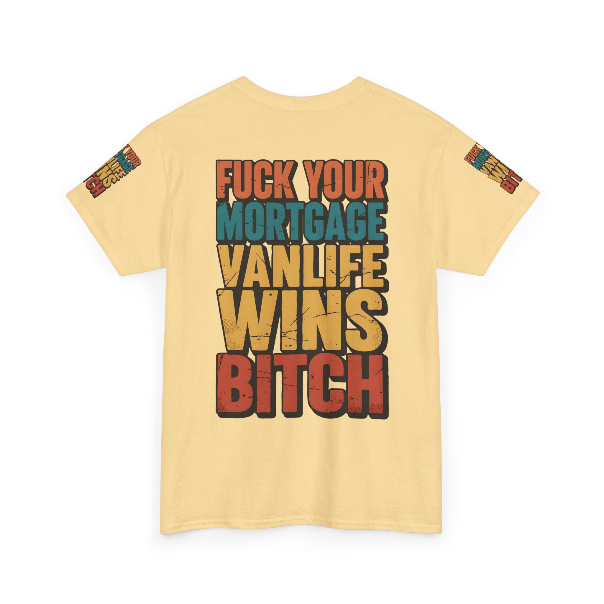 Unisex Heavy Cotton Tee — "Fuck Your Mortgage" Design F**K-Line