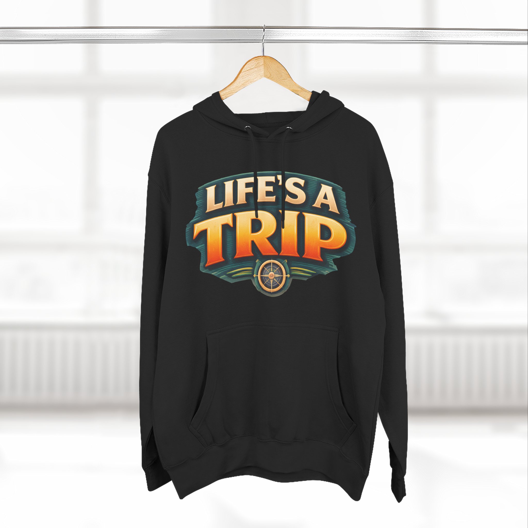 Three-Panel Fleece Hoodie - "Life s A Trip" Design Scenic-Line