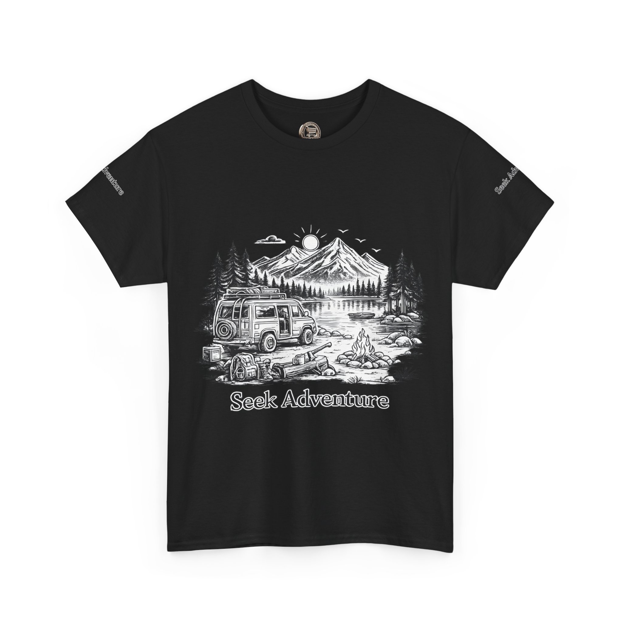 17107453483561073410_2048.jpeg Unisex Heavy Cotton Tee — "Seek Adventure" Design Minimal-Line