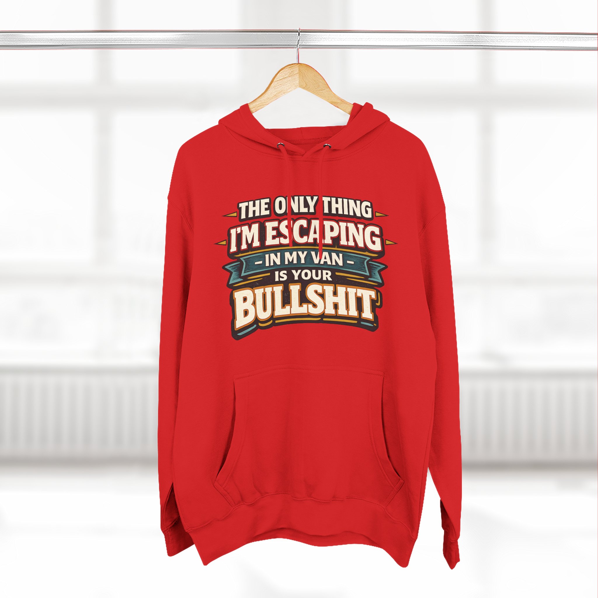17113520580548969111_2048.jpeg Three-Panel Fleece Hoodie - "The Only Thing I´m Escaping" Design F**K-Line