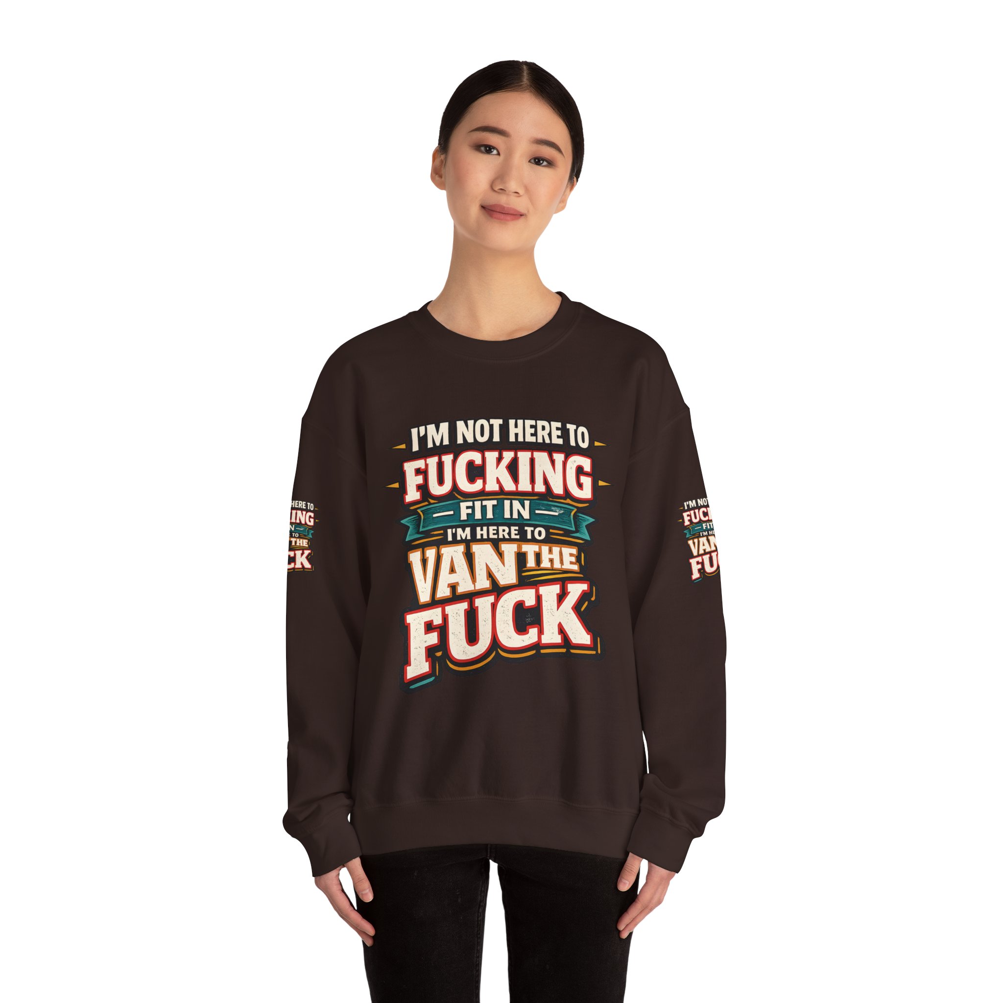 1711429475237109572_2048.jpeg Unisex Heavy Blend™ Crewneck Sweatshirt — "I´m Not Here To Fucking Fit In" Design F**K-Line