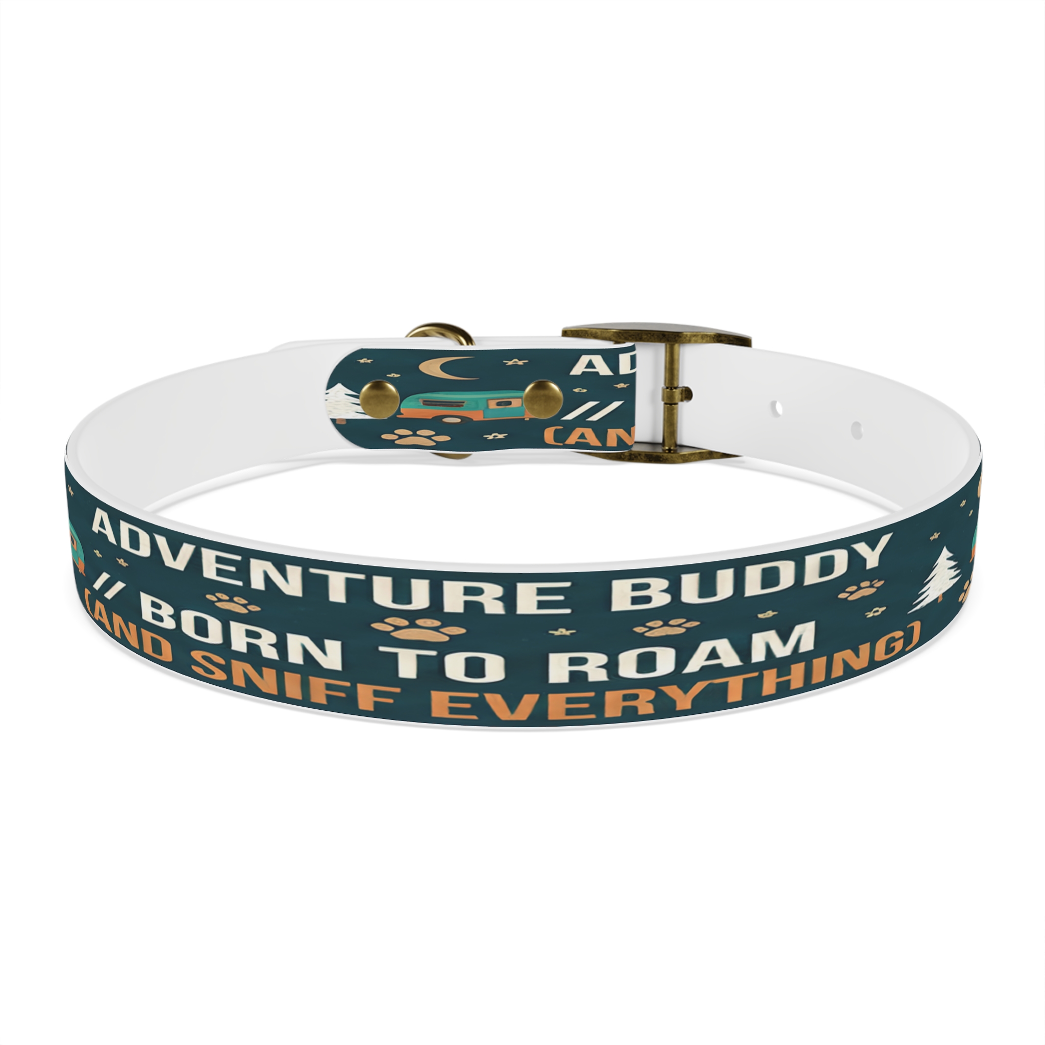 17115759966781499203_4096.jpeg Dog Collar — 'Born to Roam (and Sniff Everything)' Outdoor Pet Collar