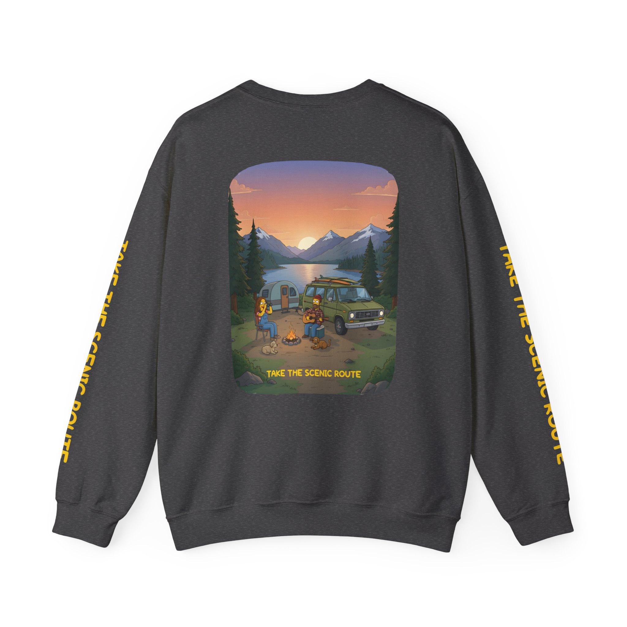 Unisex Heavy Blend™ Crewneck Sweatshirt — "Take The Scenic Route" Design Sitcom-Line