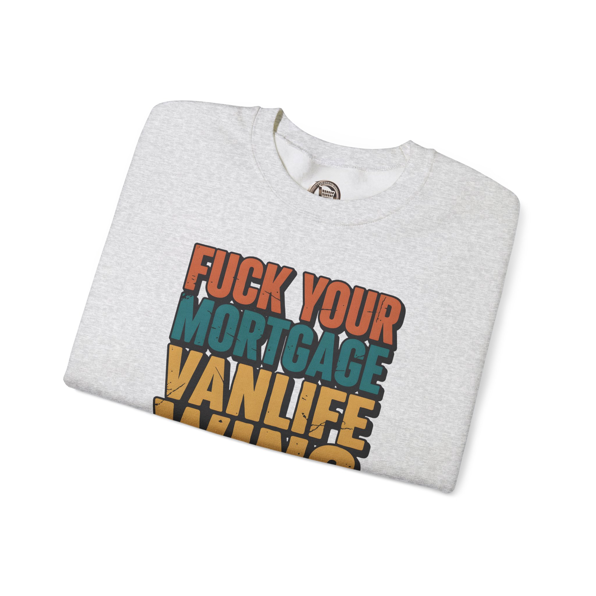 Unisex Heavy Blend™ Crewneck Sweatshirt — "Fuck Your Mortgage" Design F**K-Line