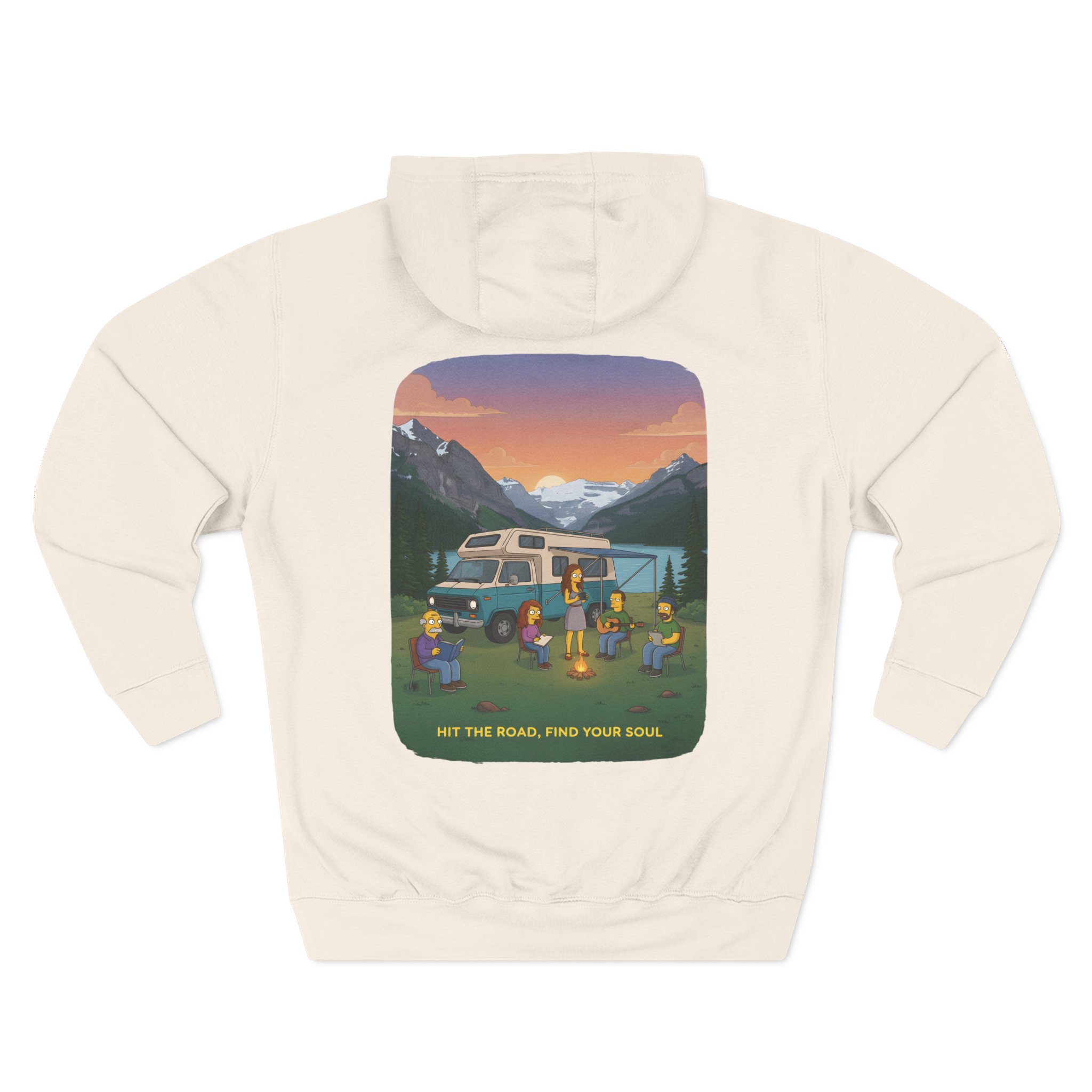 17126622929141183750_2048.jpeg Three-Panel Fleece Hoodie - "Hit The Road-Find Your Soul" Design Sitcom-Line