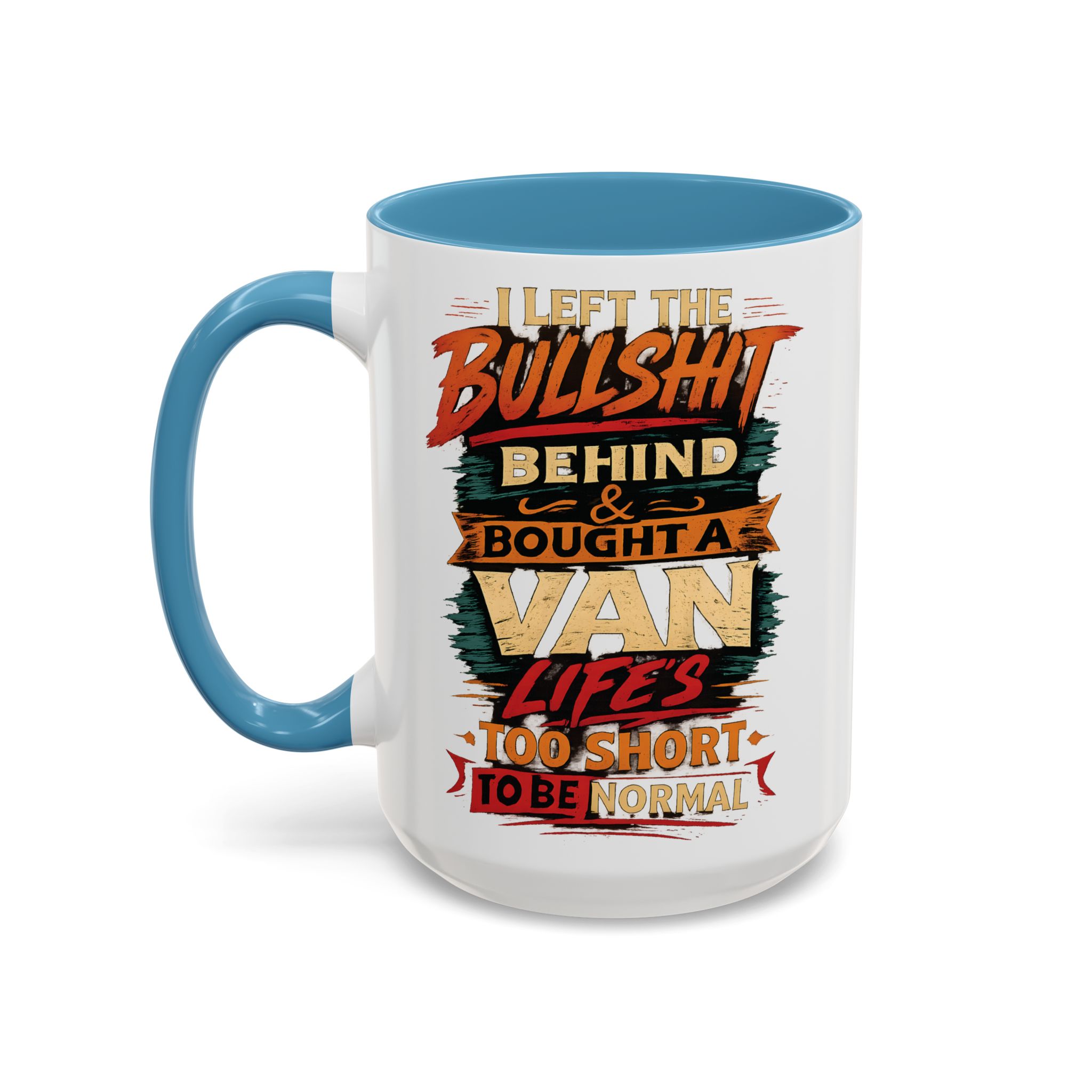 Accent Coffee Mug (11, 15oz) — "I Left The Bullshit" Design F**K-Line