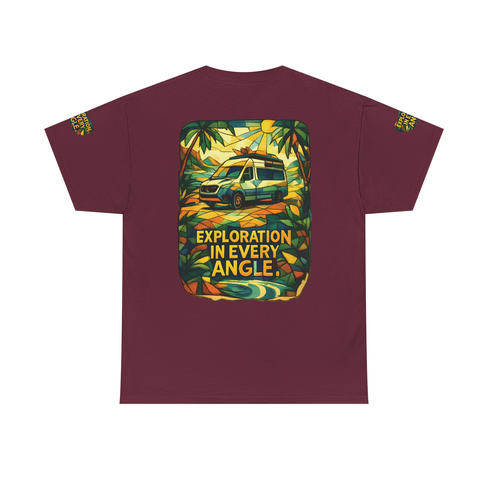 Unisex Heavy Cotton Tee — "Exploration In Every Angle" Design Cubic-Line