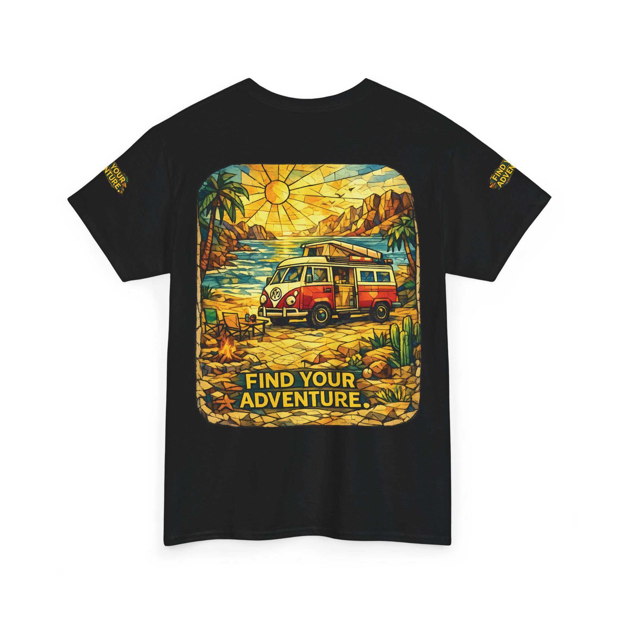 Unisex Heavy Cotton Tee — "Find Your Adventure" Design Cubic-Line