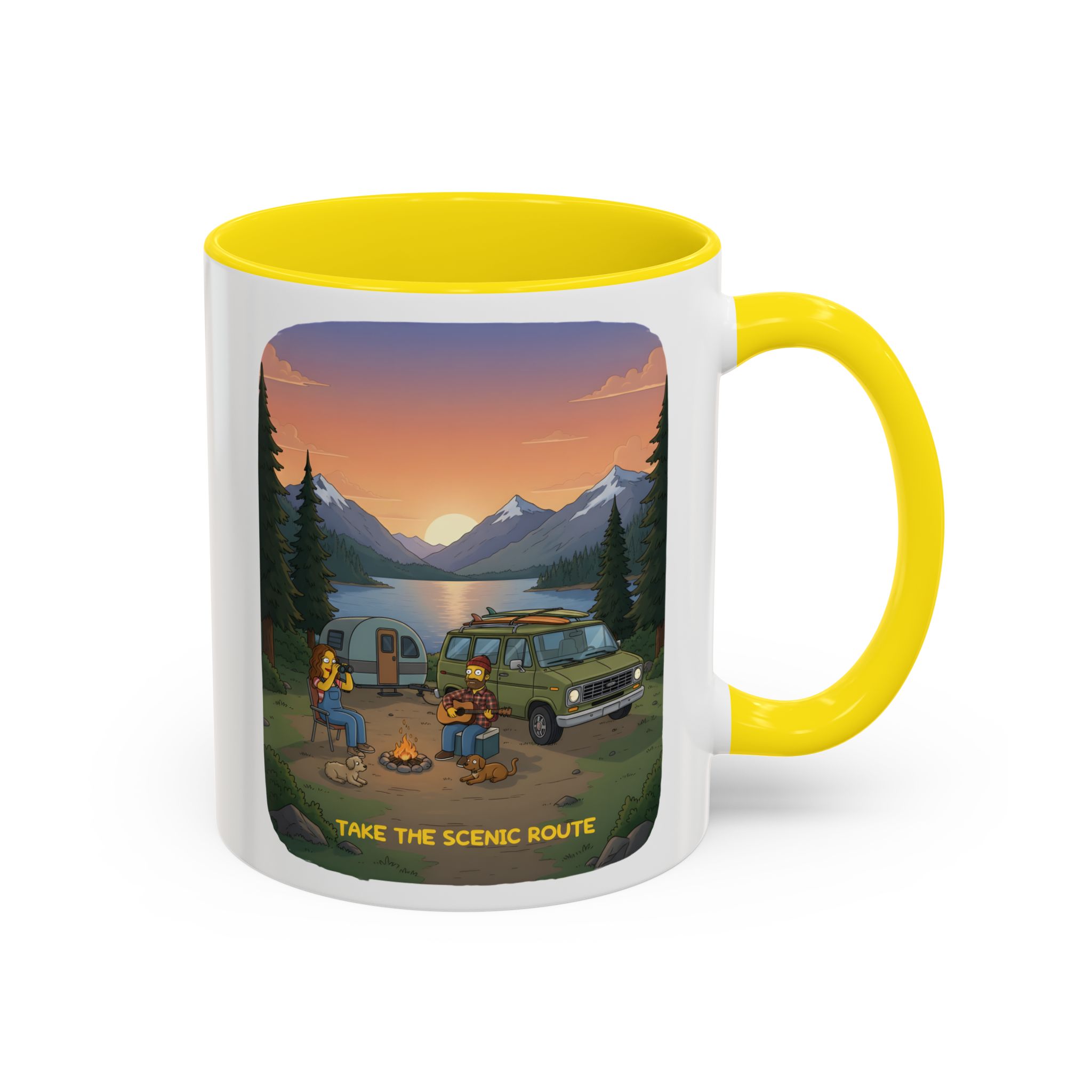 17135280903453393491_2048.jpeg Accent Coffee Mug (11, 15oz) — "Take The Scenic Route" Design Sitcom-Line