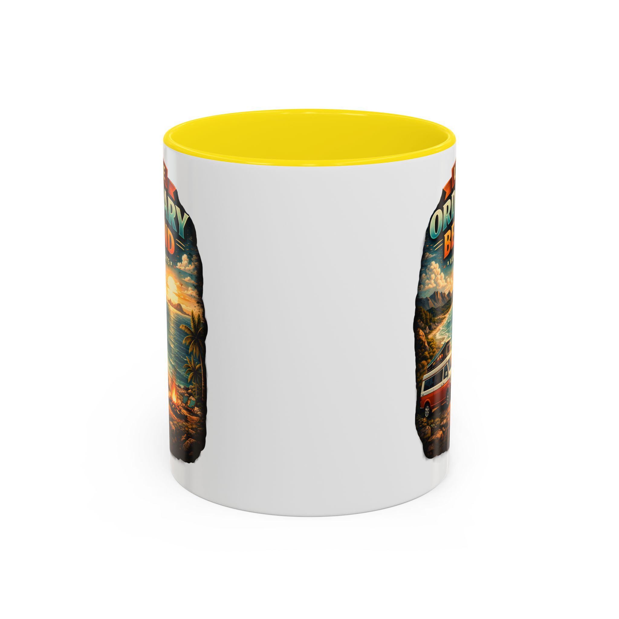 Accent Coffee Mug (11, 15oz) — "Leave Ordinary Behind" Design Scenic-Line