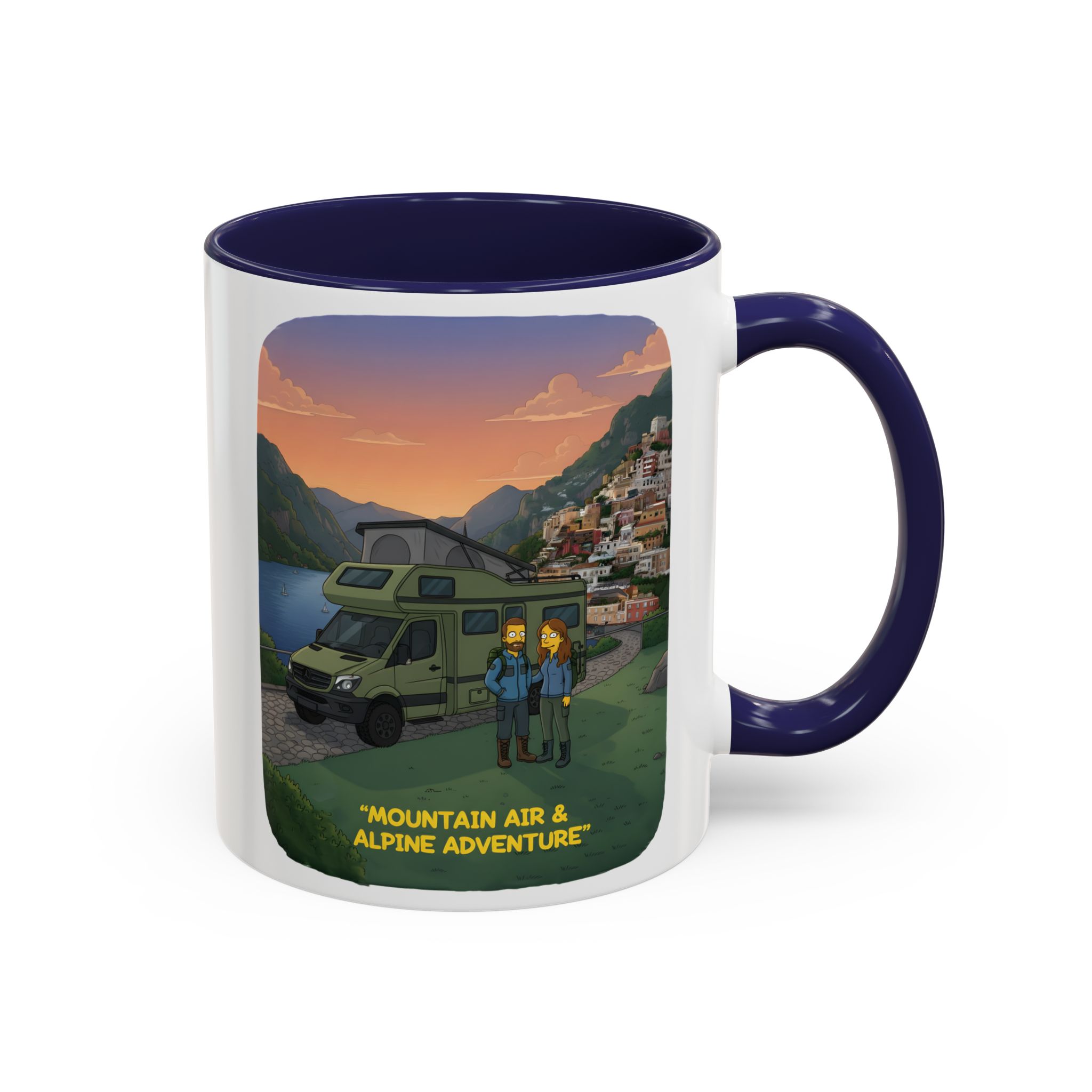 Accent Coffee Mug (11, 15oz) — "Mountain Air And Alpine Adventure"" Design Sitcom-Line
