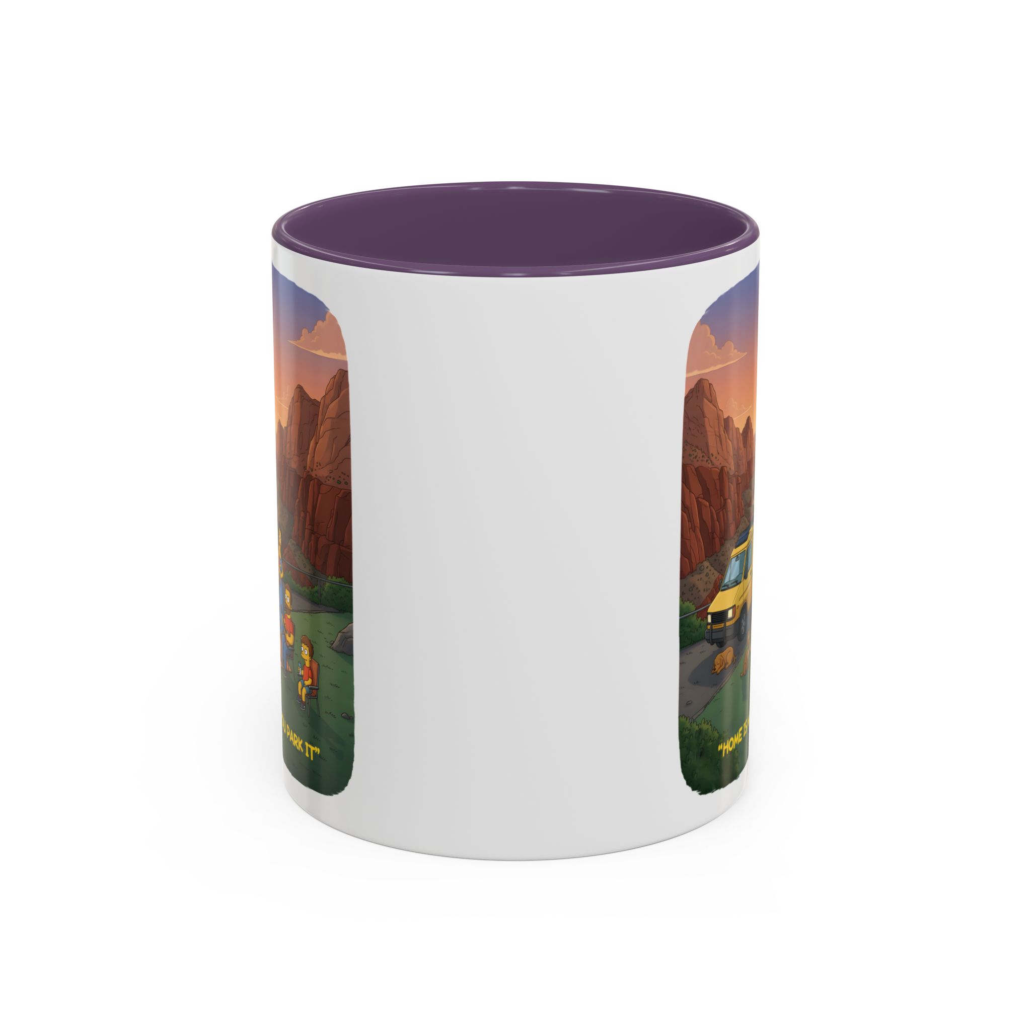 Accent Coffee Mug (11, 15oz) — "Home Is Where You Park It" Design Sitcom-Line