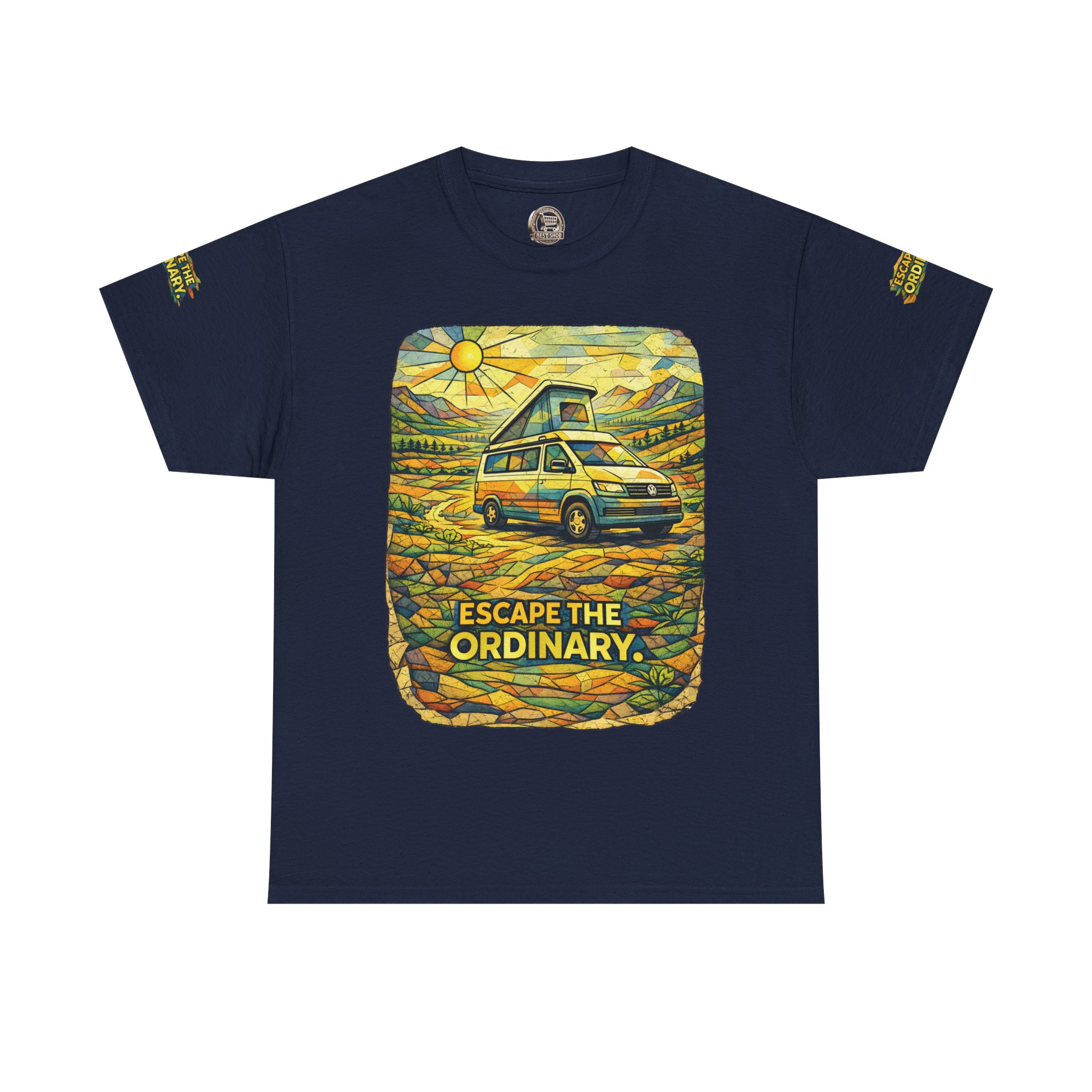17145330801344852573_2048.jpeg Unisex Heavy Cotton Tee — "Escape The Ordinary" Design Cubic-Line