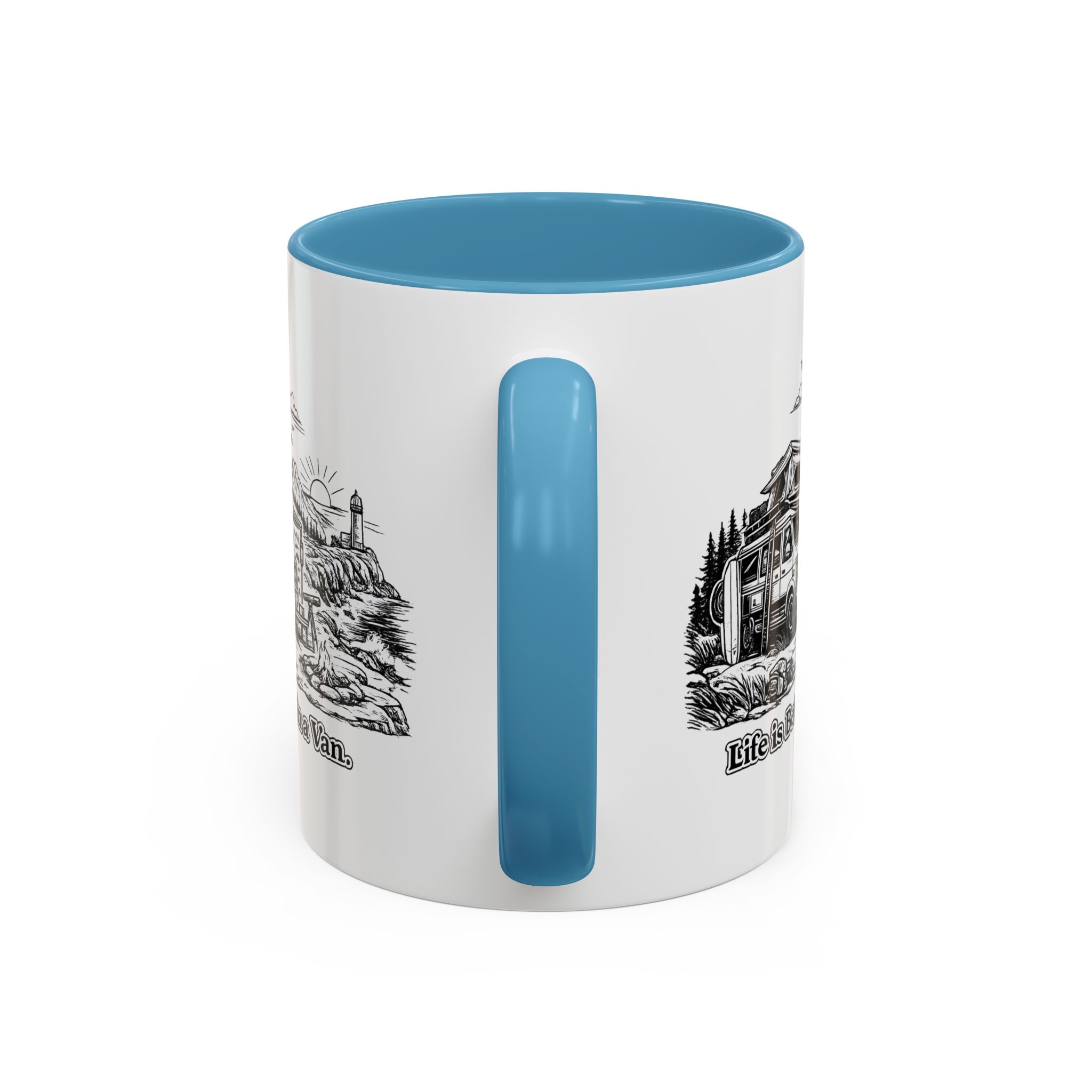 17145478761108129081_2048.jpeg Accent Coffee Mug (11, 15oz) — "Life Is Better In A Van" Design Minimal-Line