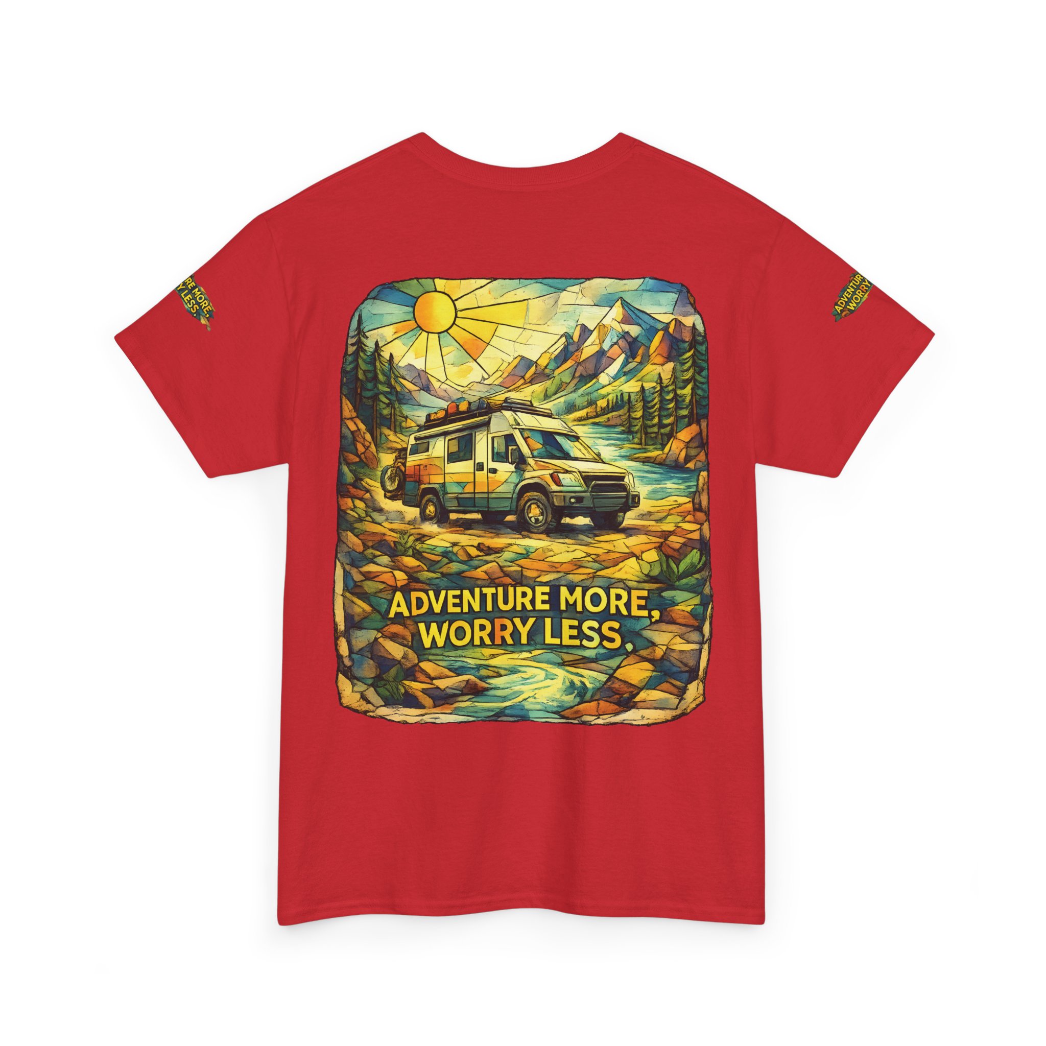 17147059942530349097_2048.jpeg Unisex Heavy Cotton Tee — "Adventure More Worry Less" Design Cubic-Line
