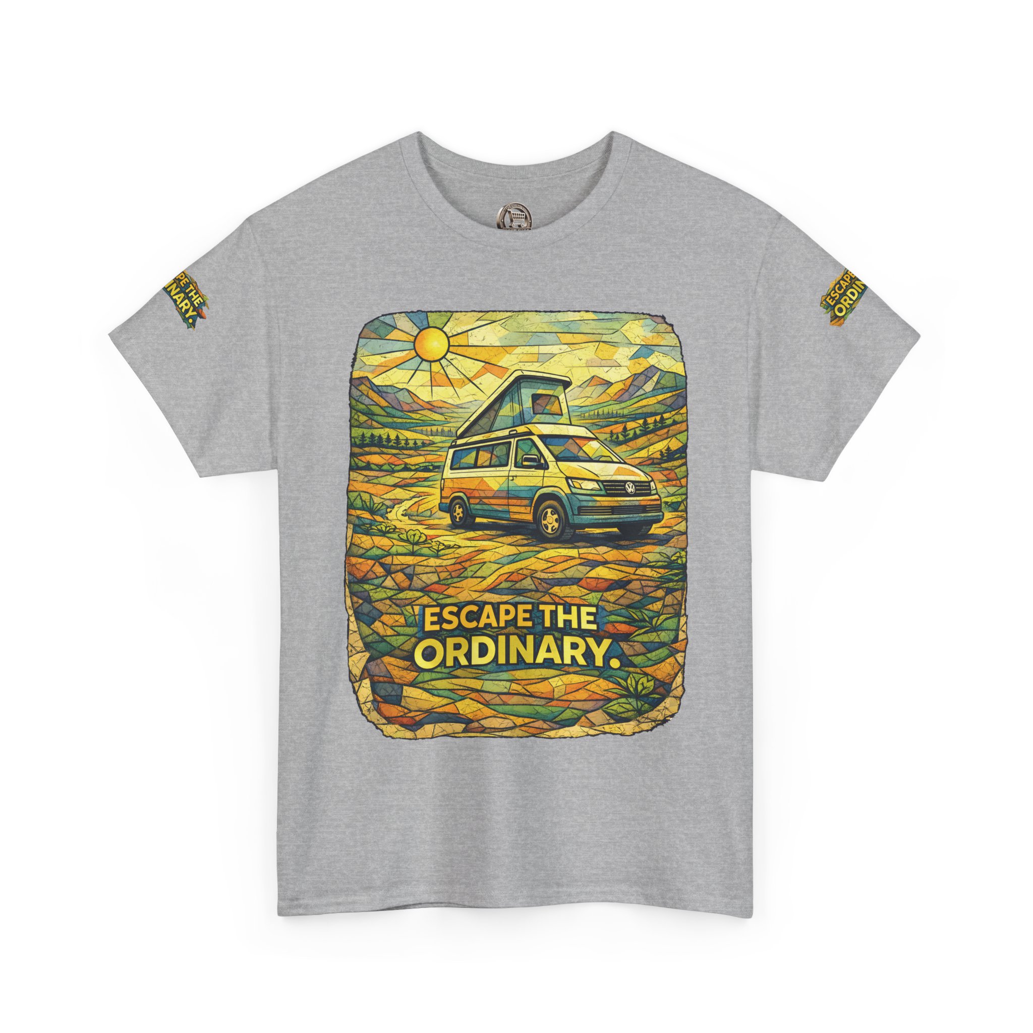 17150139022477138451_2048.jpeg Unisex Heavy Cotton Tee — "Escape The Ordinary" Design Cubic-Line