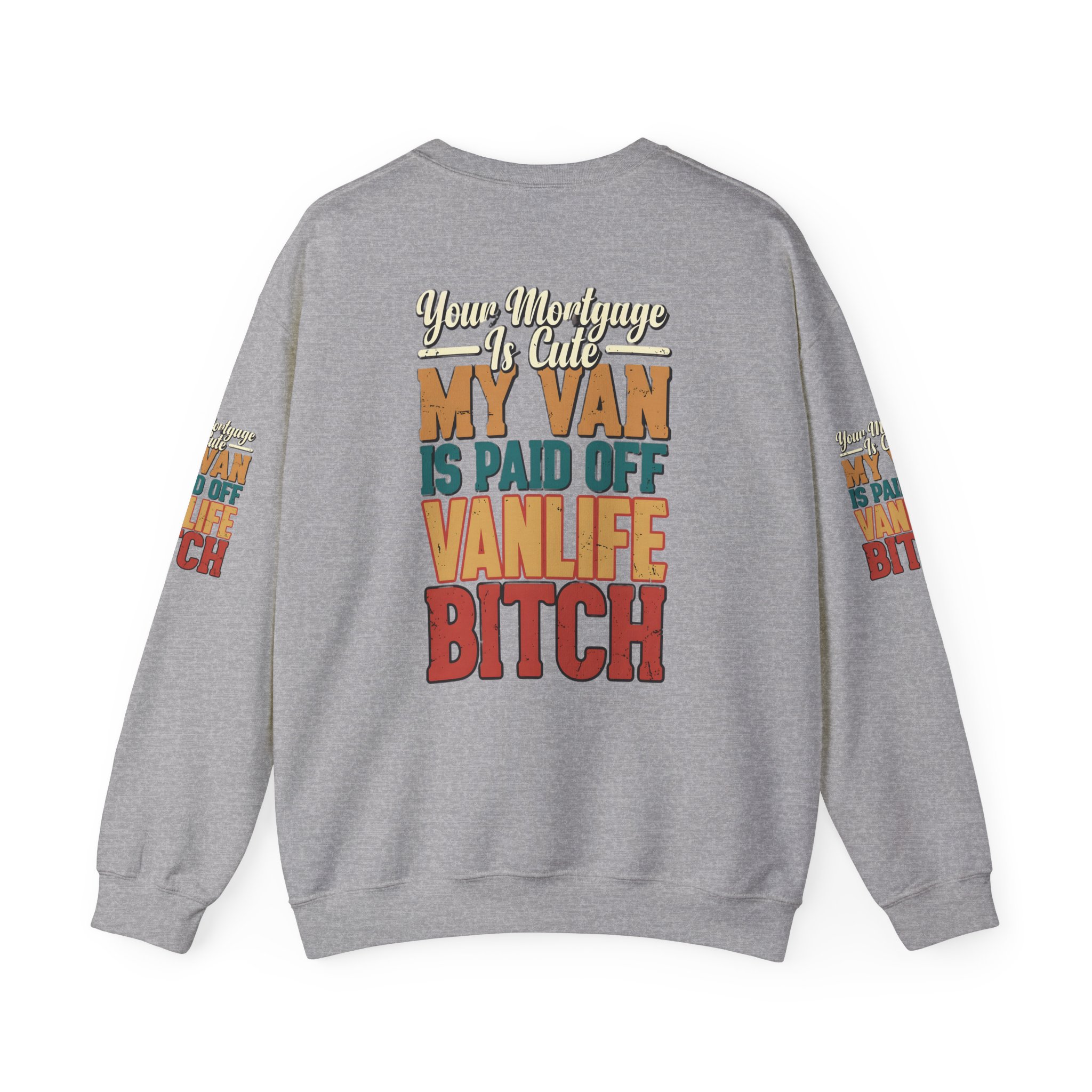 Unisex Heavy Blend™ Crewneck Sweatshirt — "Your Mortgage Is Cute" Design F**K-Line