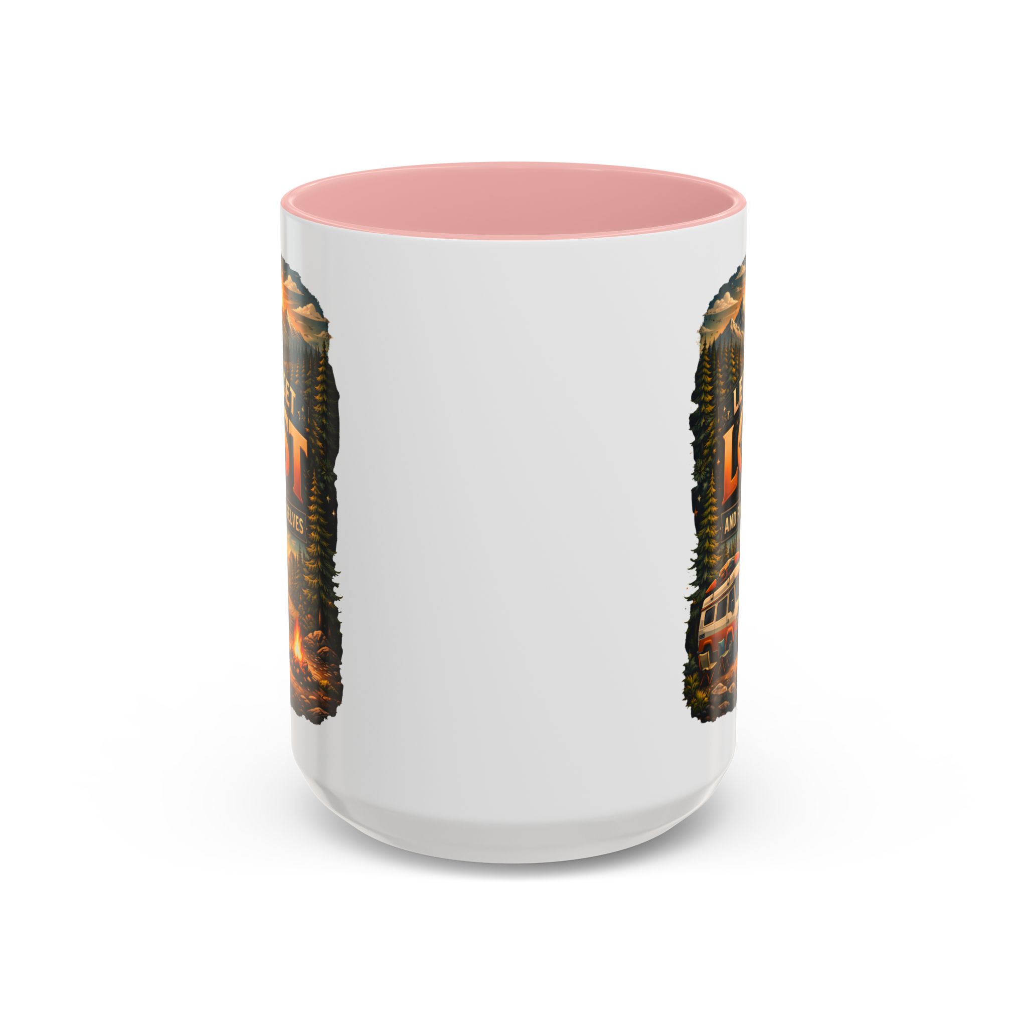 Accent Coffee Mug (11, 15oz) — "Let´s Get Lost And Find Ourselfs" Design Scenic-Line