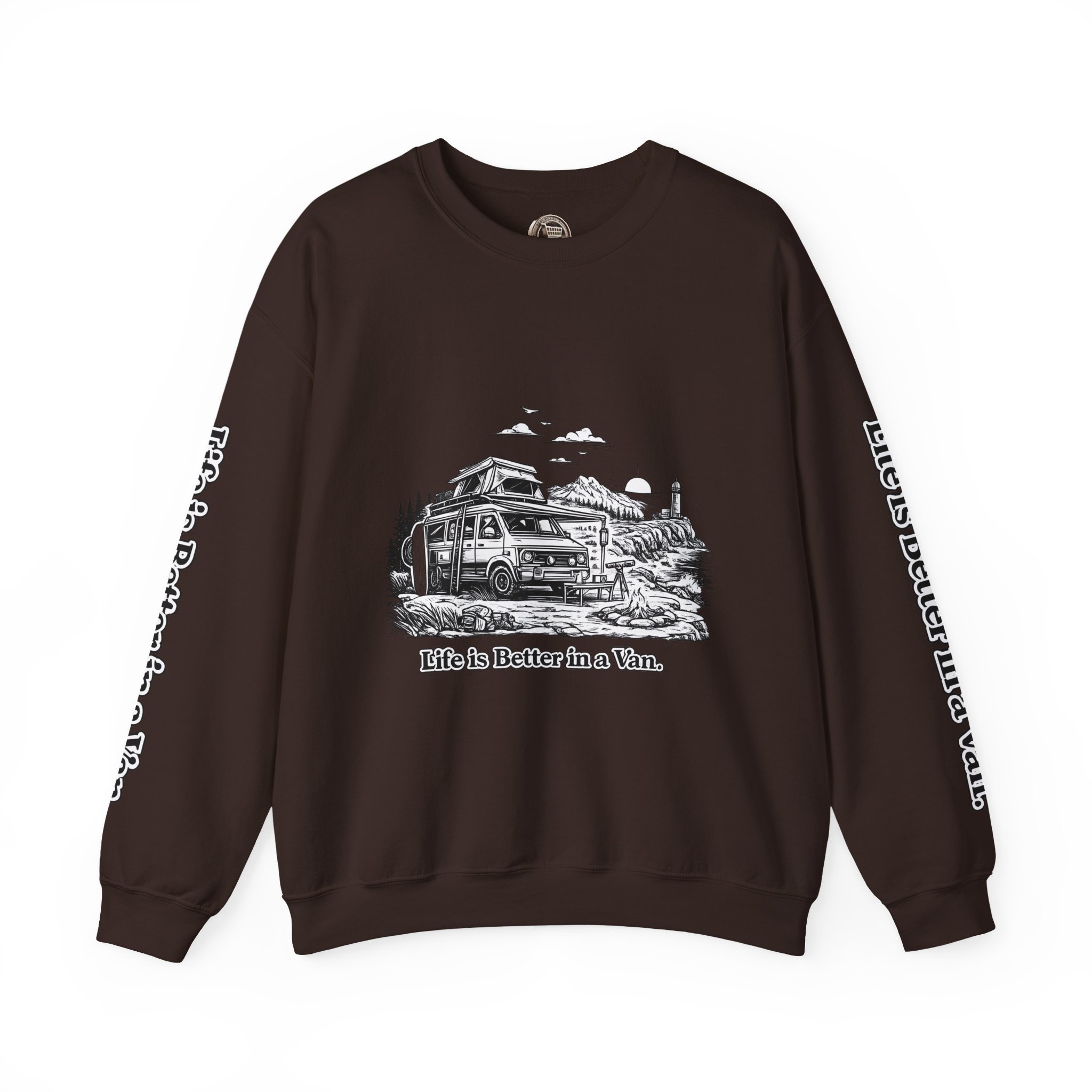 17167373710187367357_2048.jpeg Unisex Heavy Blend™ Crewneck Sweatshirt — "Life Is Better In A Van" Design Minimal-Line
