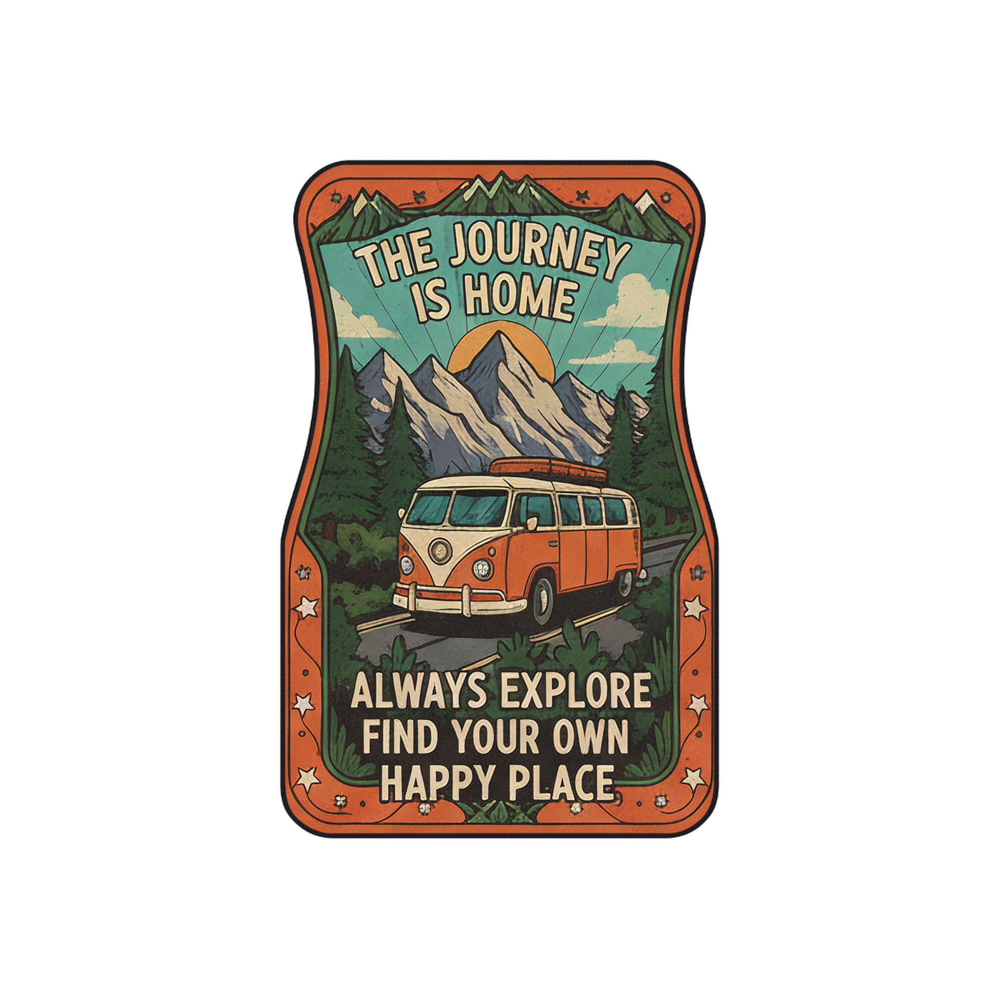 17170601020017765582_2048-1.jpeg Car Mats (Set of 4) — "Retro Adventure Van - Good Vibes", Fueled by Sunshine & Adventure