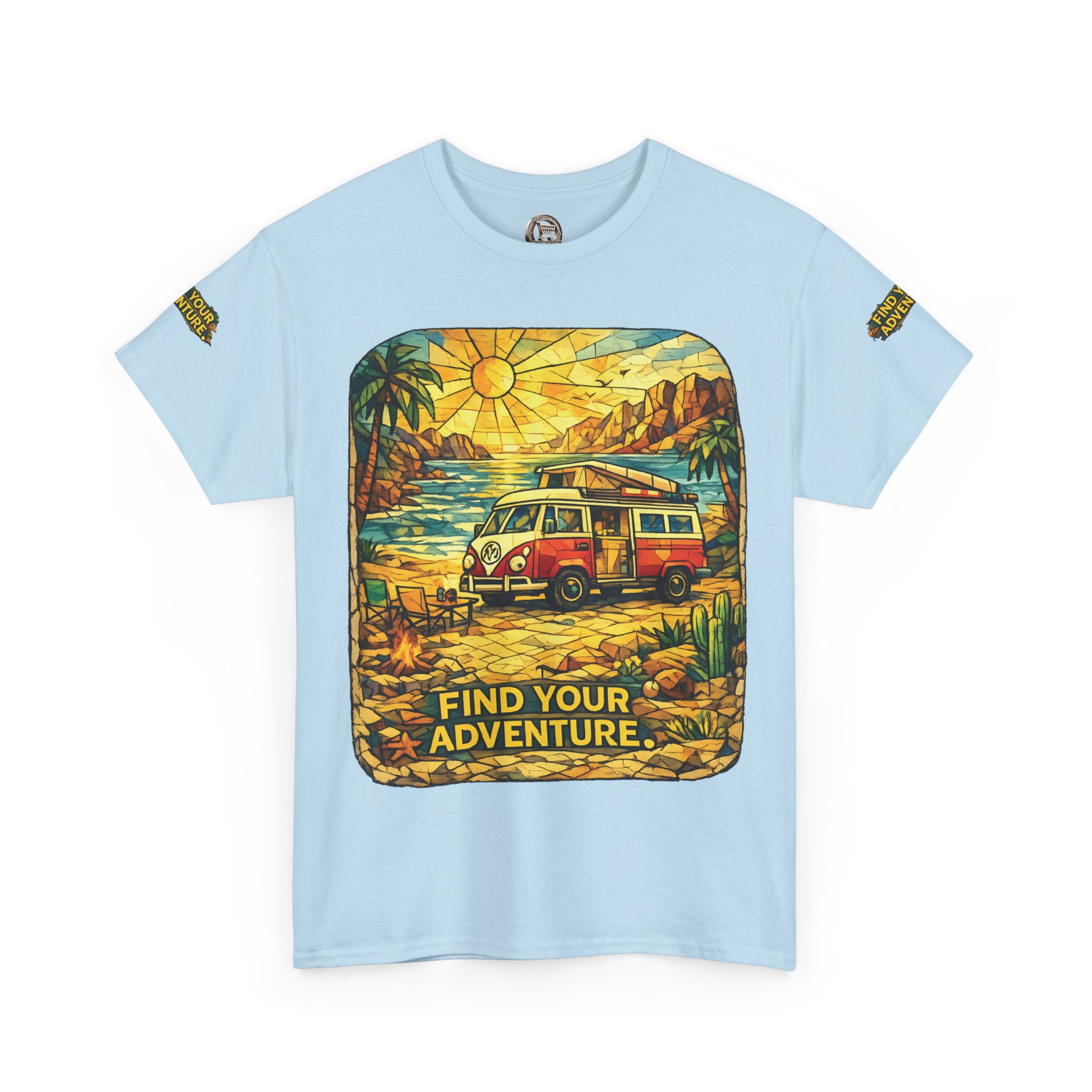 Unisex Heavy Cotton Tee — "Find Your Adventure" Design Cubic-Line