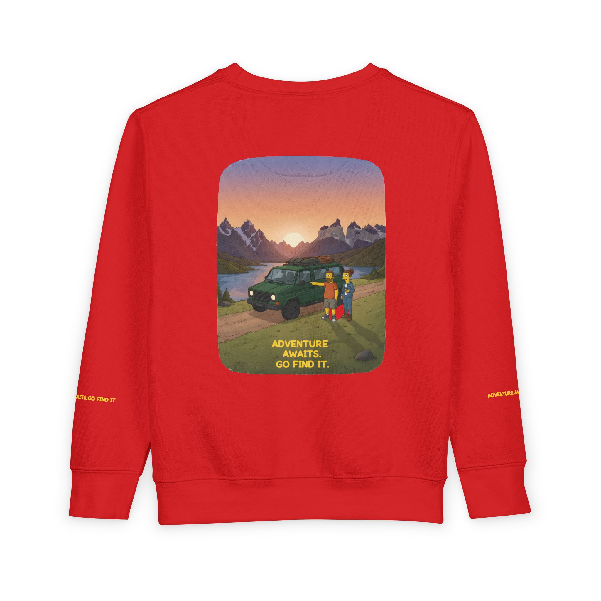 Toddler Sweatshirt - "Adventure Awaits-Go Find It" (Design Sitcom-Line)