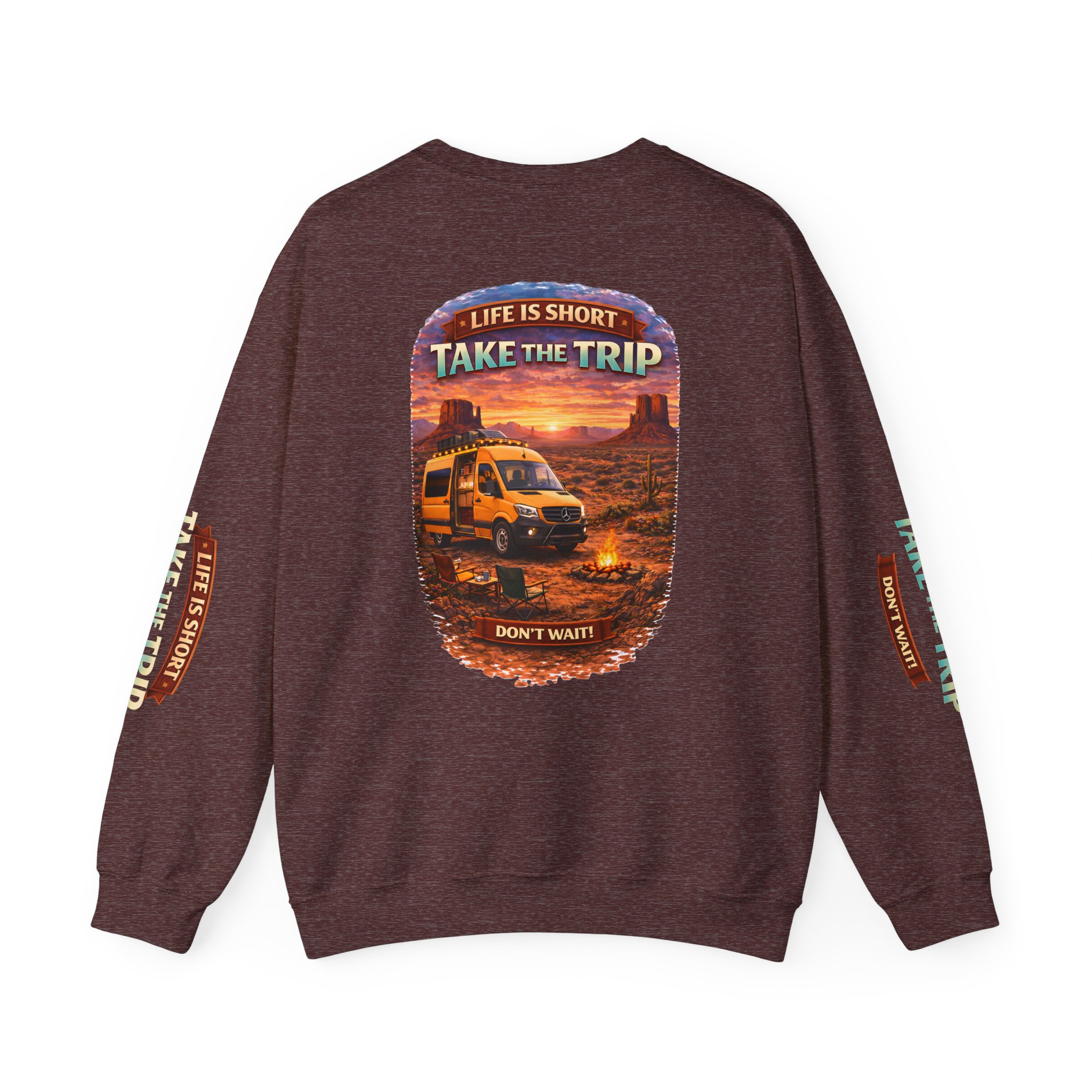 17188669047221932897_2048.jpeg Unisex Heavy Blend™ Crewneck Sweatshirt — "Life Is To Short-Take The Trip" Design Scenic-Line