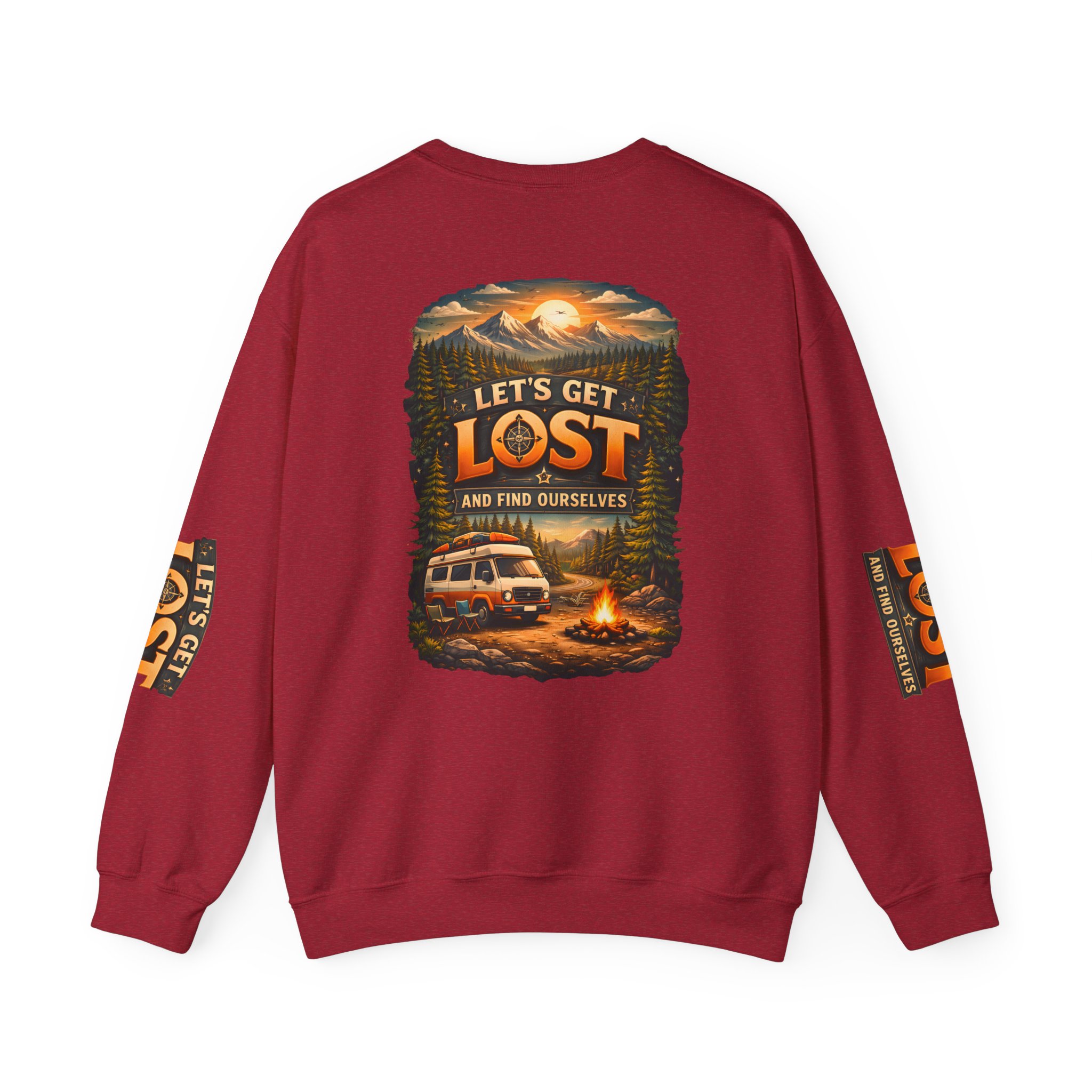 Unisex Heavy Blend™ Crewneck Sweatshirt — "Let´s Get Lost And Found Ourselfs" Design Scenic-Line