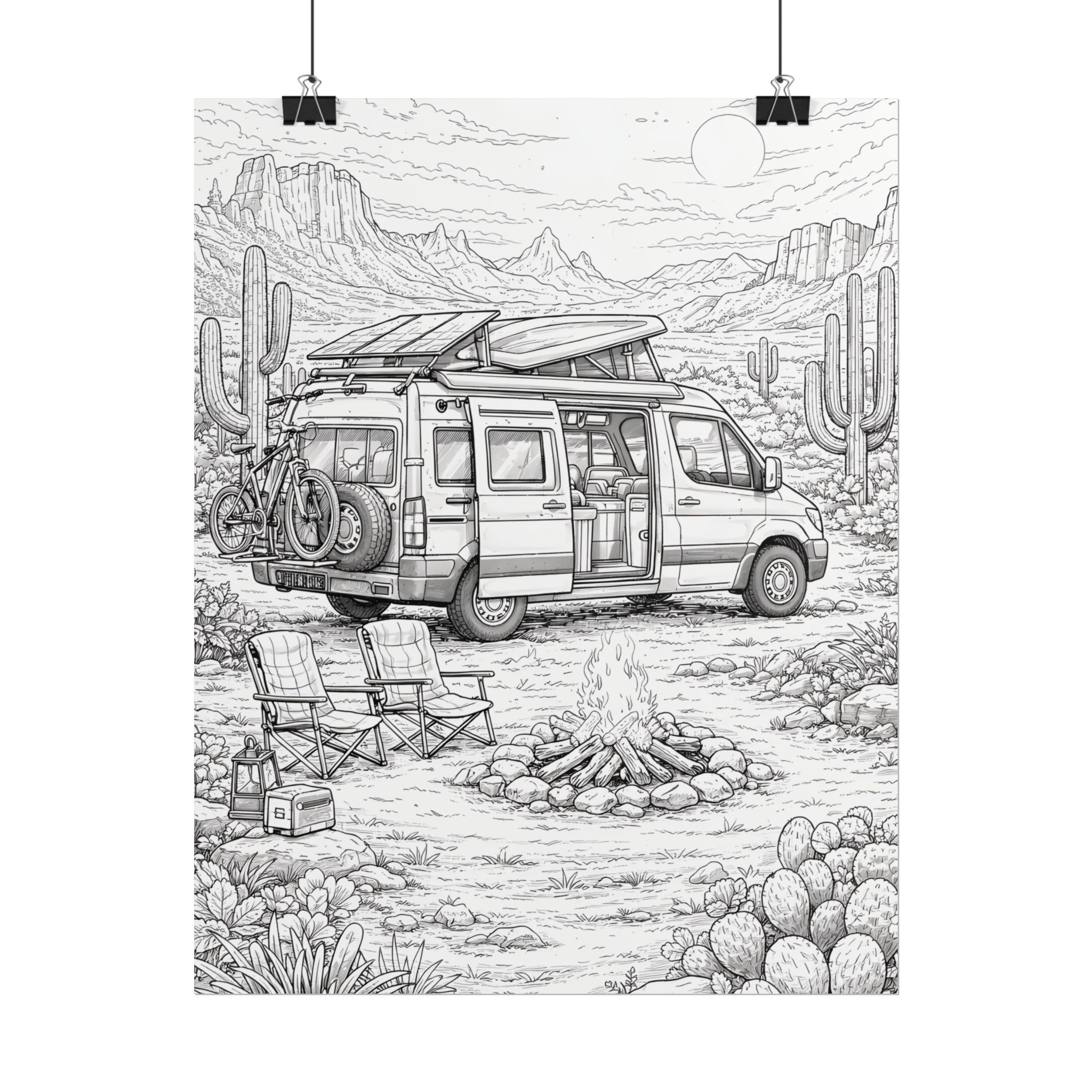 Campervan Poster — Vintage RV Camping Landscape Wall Art