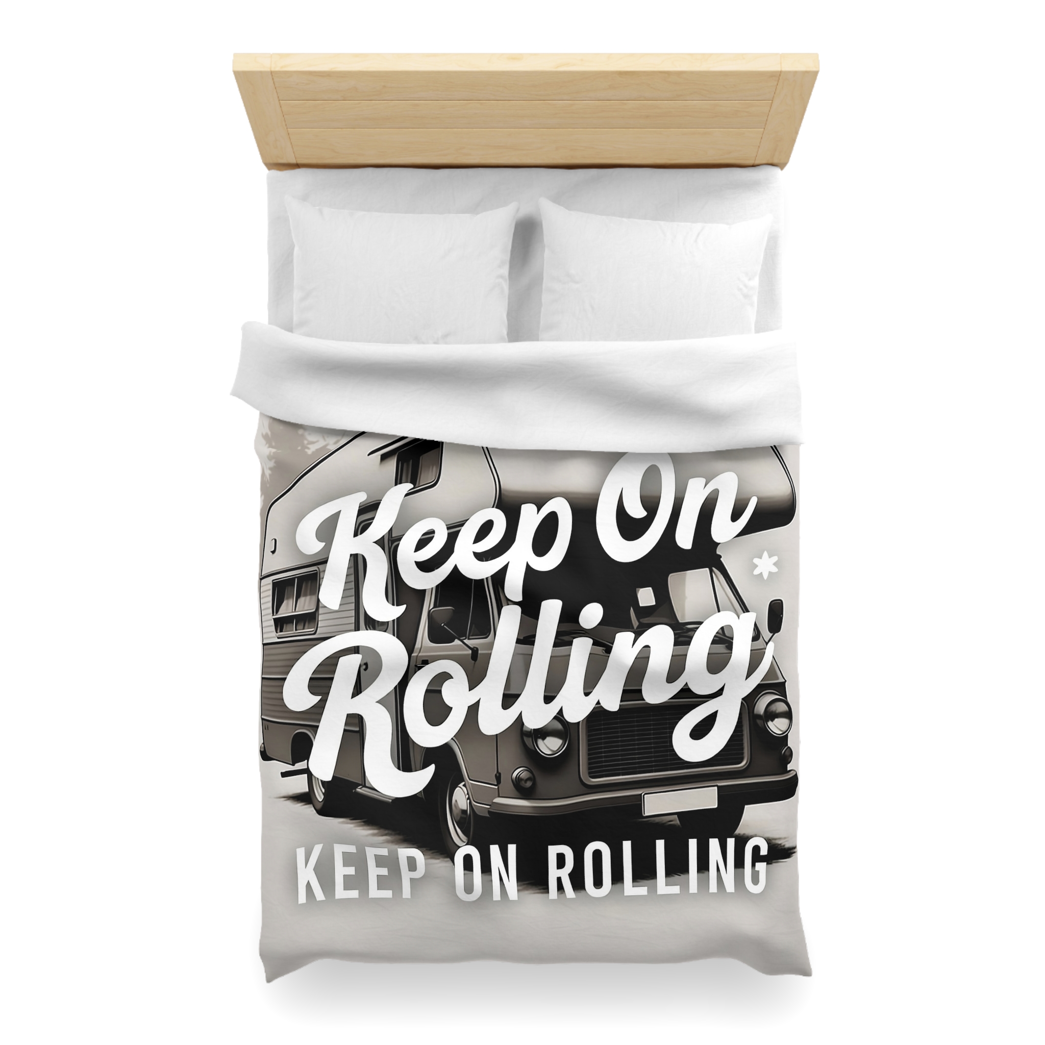 Duvet Cover — "Keep On Rolling" Retro Motorhome Bedding