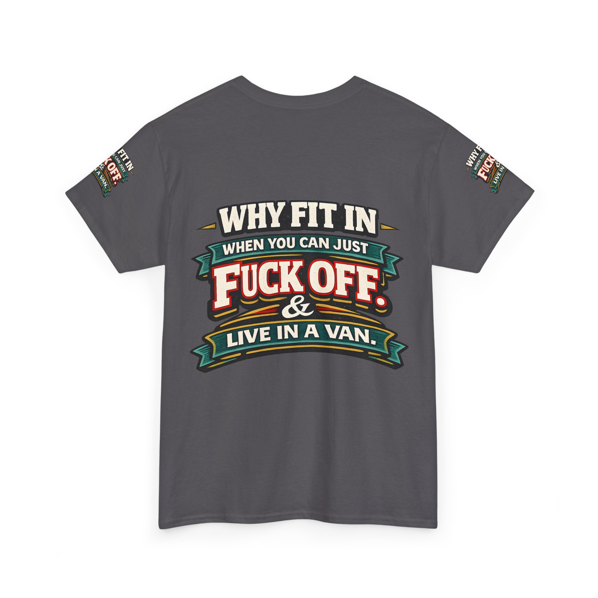 Unisex Heavy Cotton Tee — "Why Fit In" Design F**K-Line