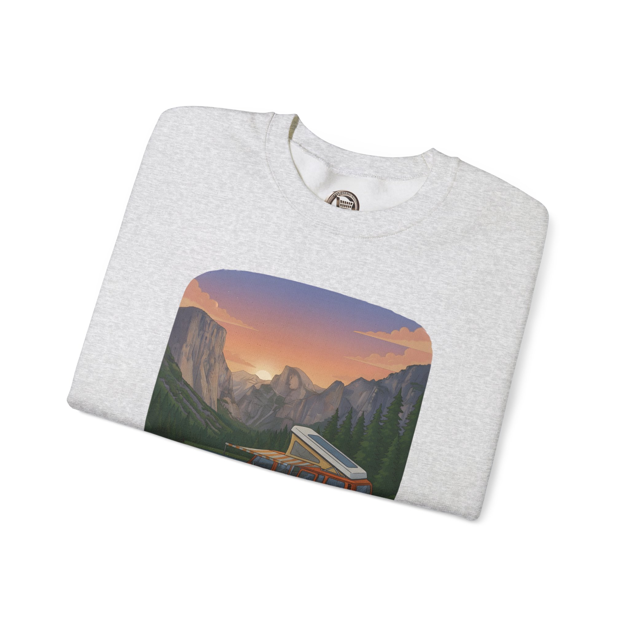 Unisex Heavy Blend™ Crewneck Sweatshirt — "Adventure Awaits-Go Find It"" Design Sitcom-Line