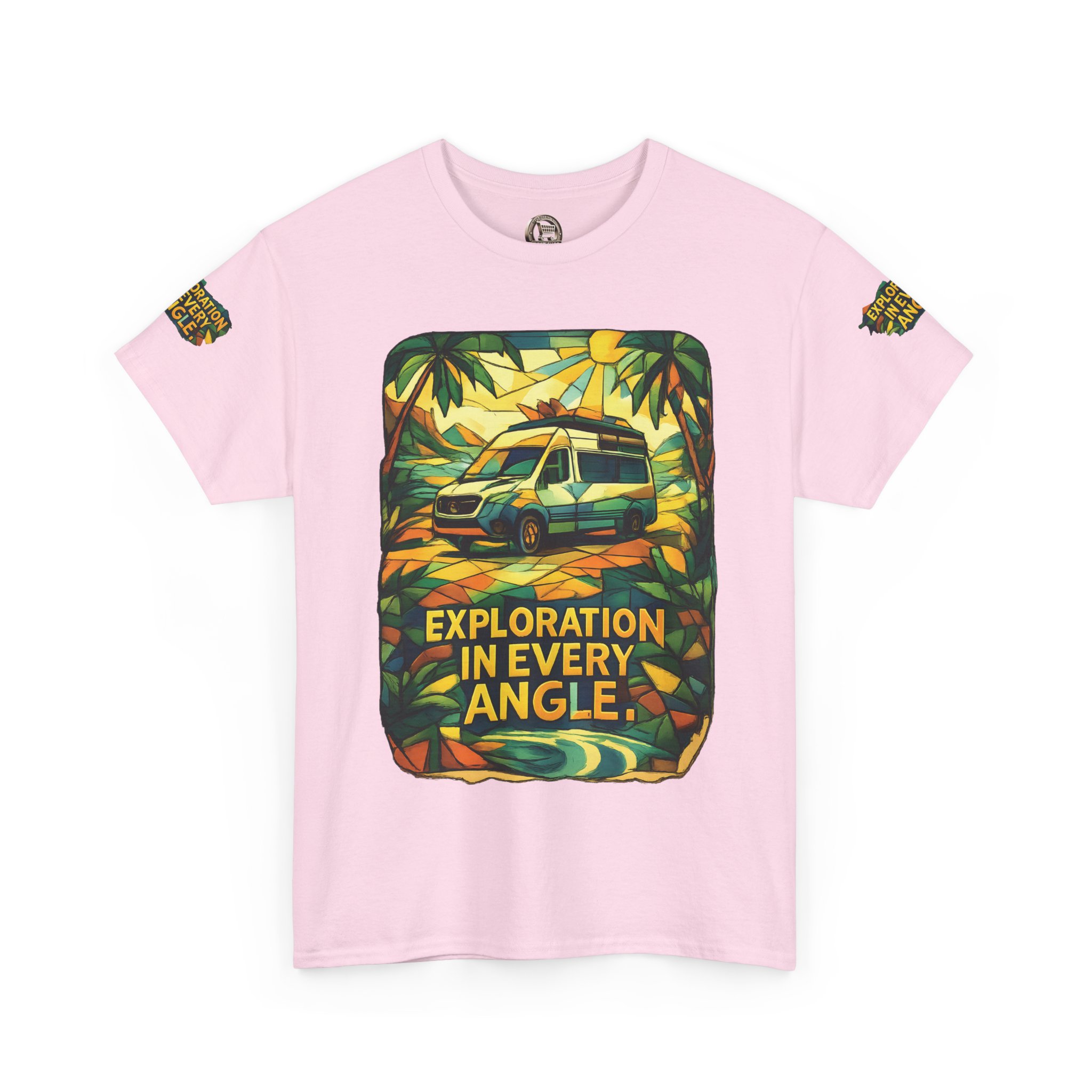 Unisex Heavy Cotton Tee — "Exploration In Every Angle" Design Cubic-Line
