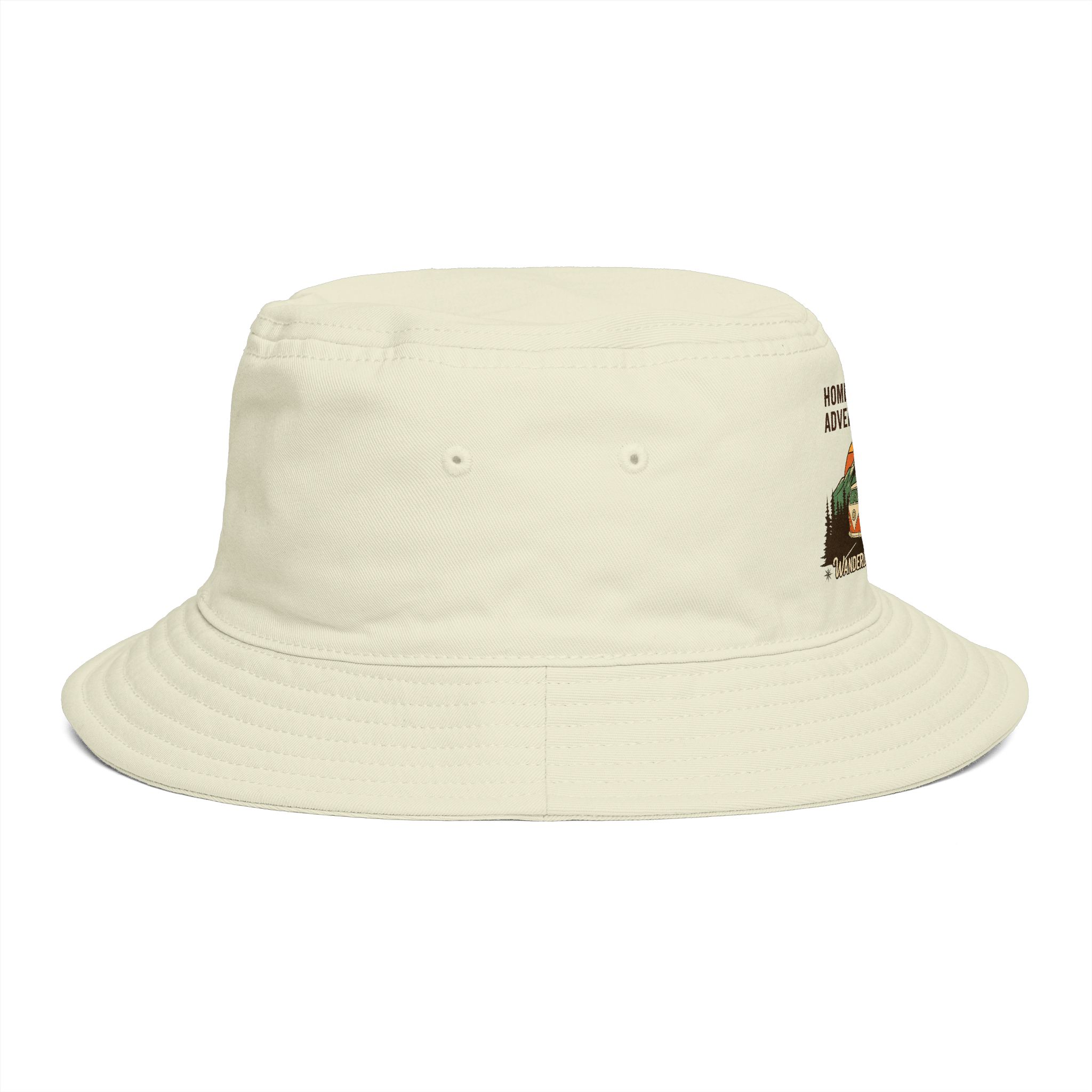 Bucket Hat — Wanderlust Camper Design (“Home is Where You Adventure Awaits”)