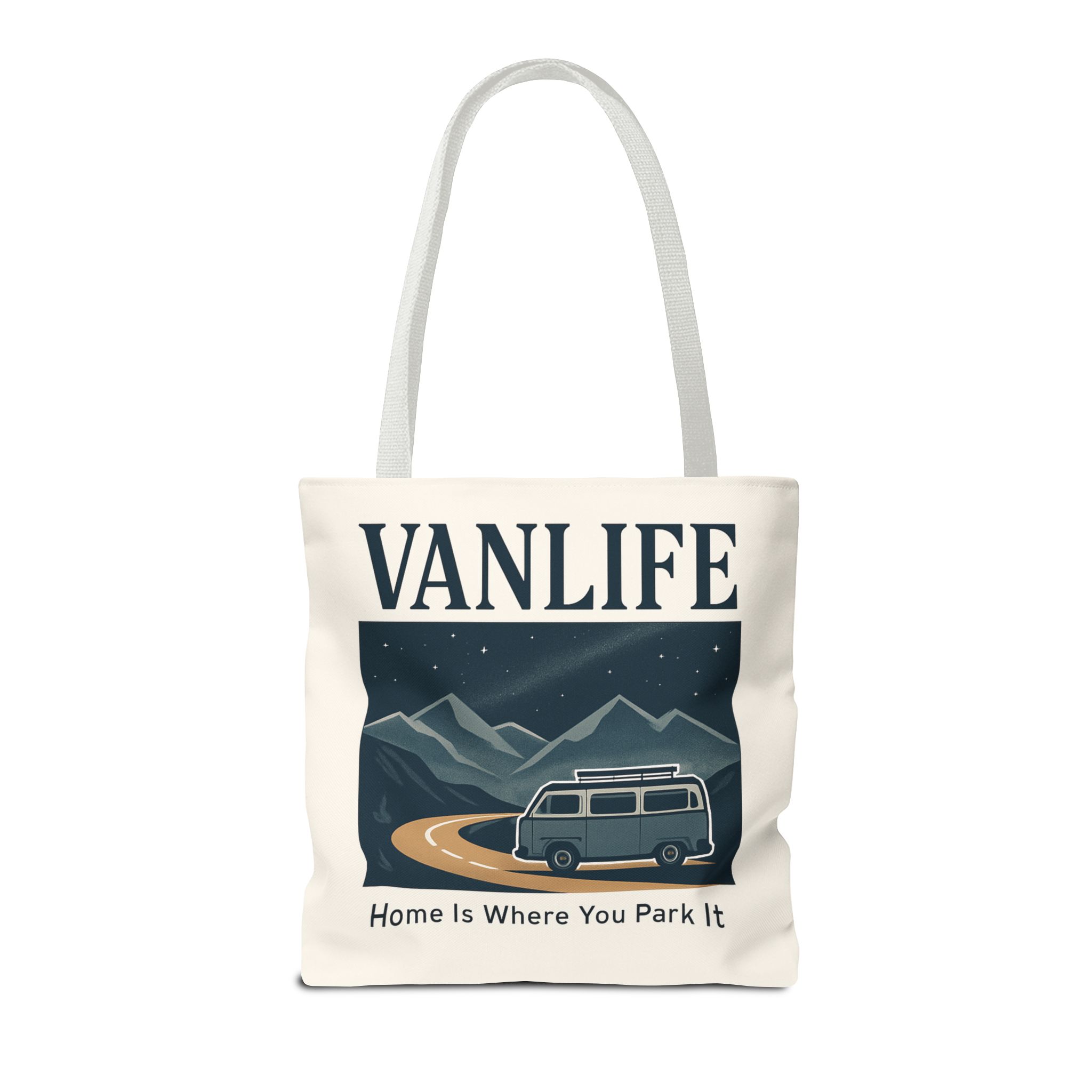 Vanlife Tote Bag — "Vanlife - Home Is Where You Park It" Campervan Beach/Adventure Tote