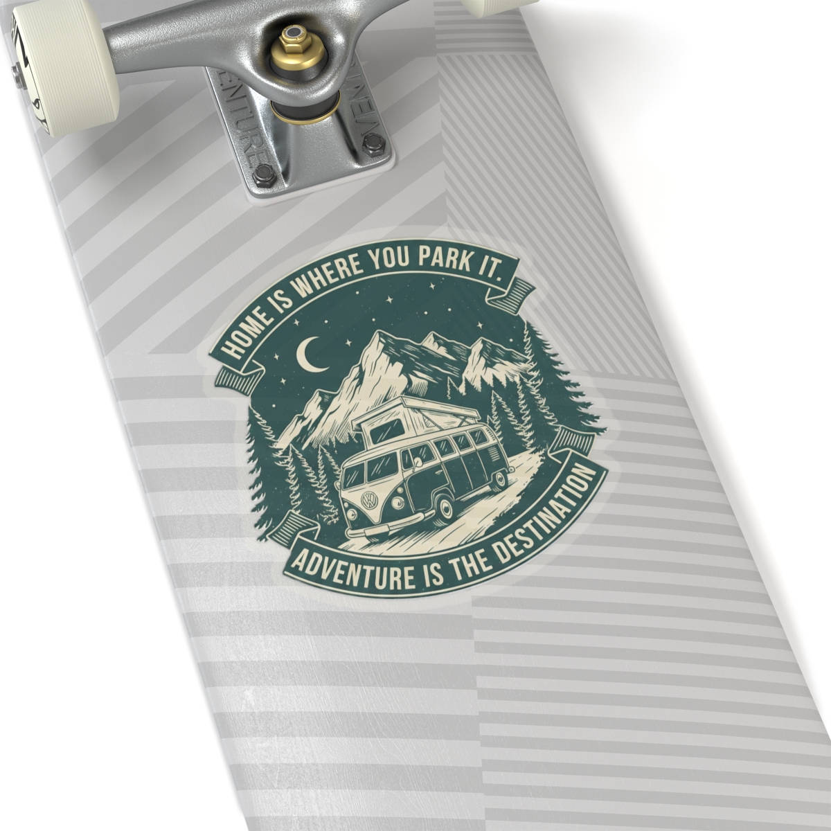 Round Sticker — "Home Is Where You Park It-Adventure is the destination" Camper Van Decal