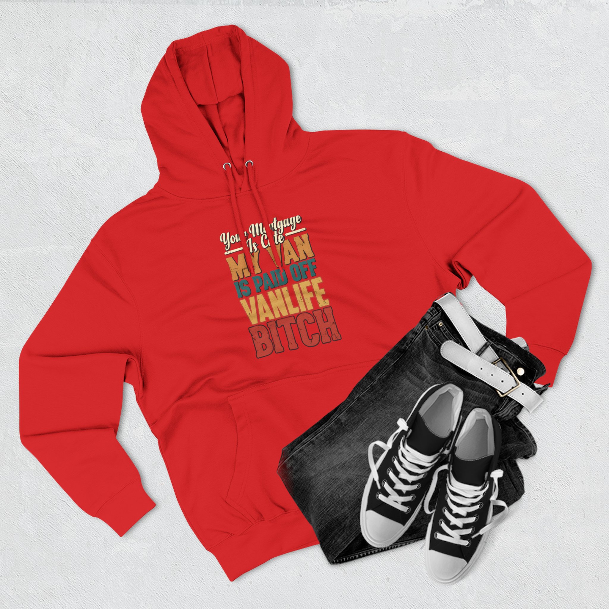 Three-Panel Fleece Hoodie - "Your Mortgage Is Cute" Design F**K-Line