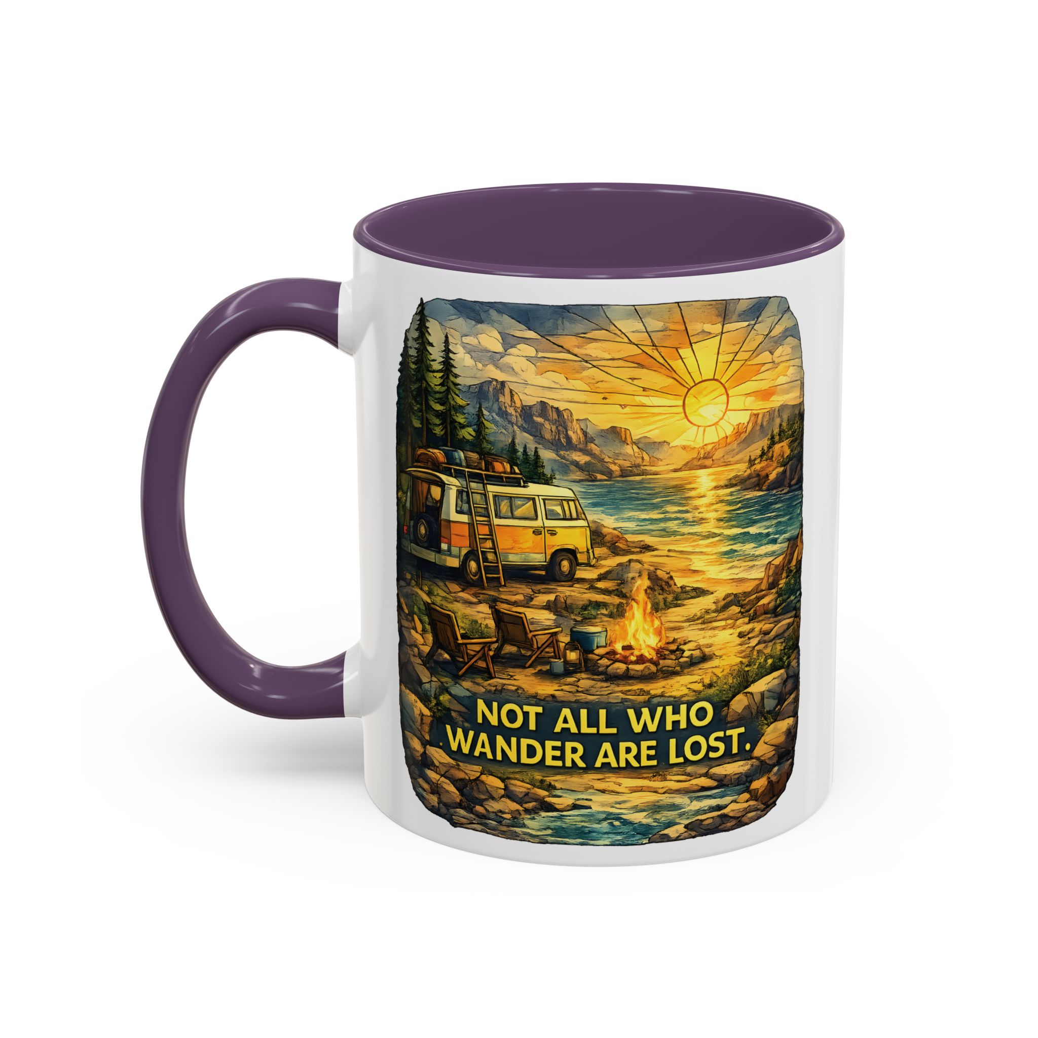 17248663974443186990_2048.jpeg Accent Coffee Mug (11, 15oz) — "Not All Who Wander Are Lost" Design Cubic-Line