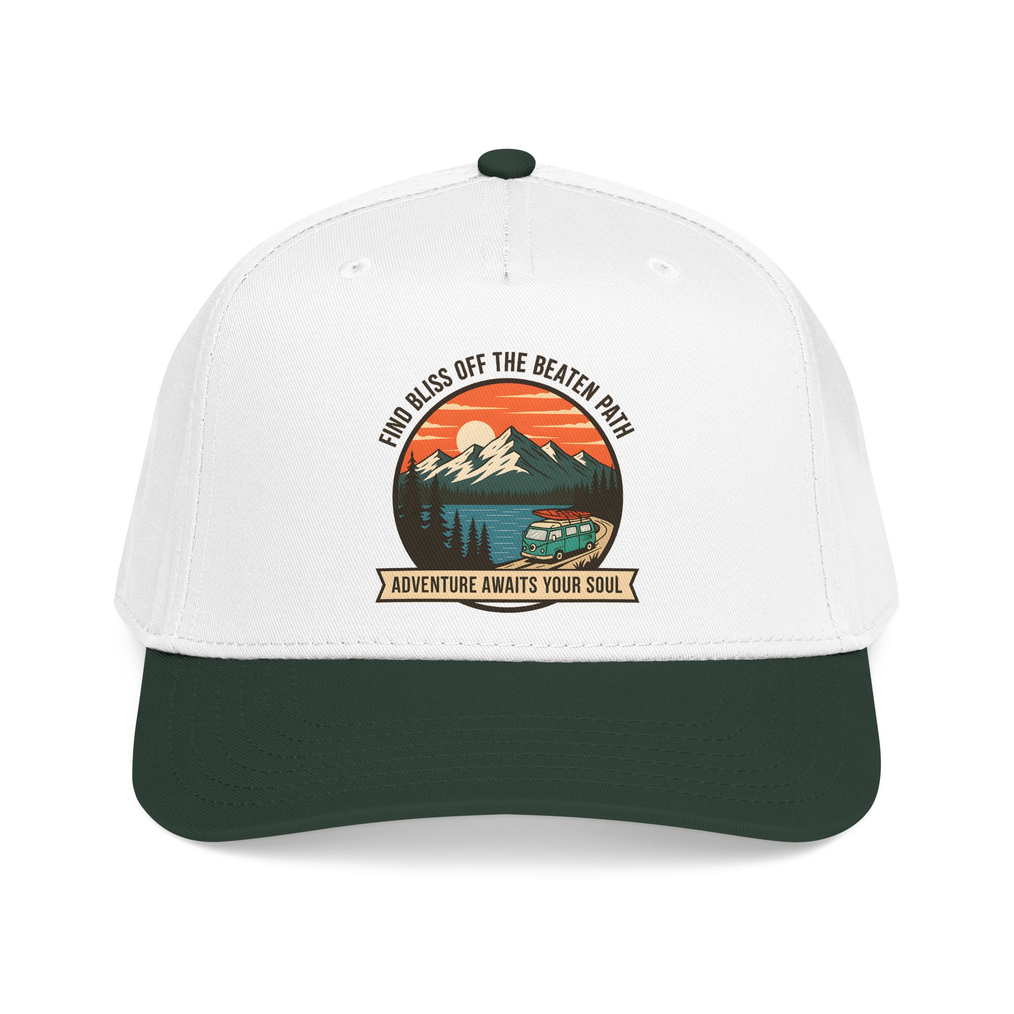 17249458682948606321_2048.jpeg Baseball Cap — "Find Bliss of the beaten patch-Adventure Awaits Your Soul" Vintage Mountain Camp Camper Design