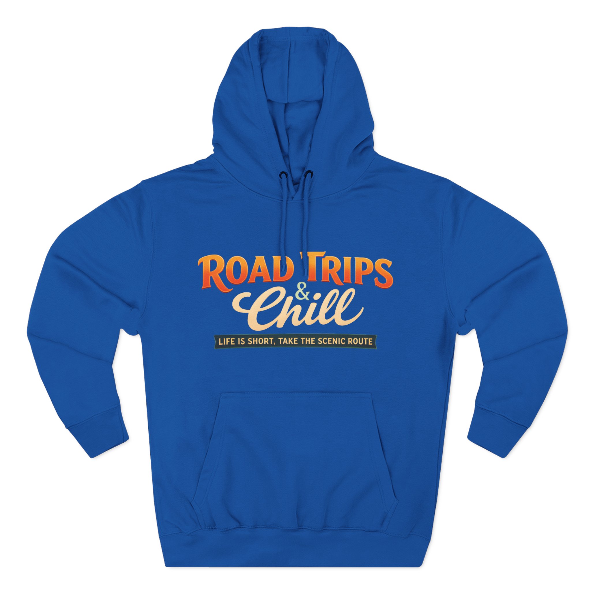 Three-Panel Fleece Hoodie - "Road Trips & Chill" Design Scenic-Line
